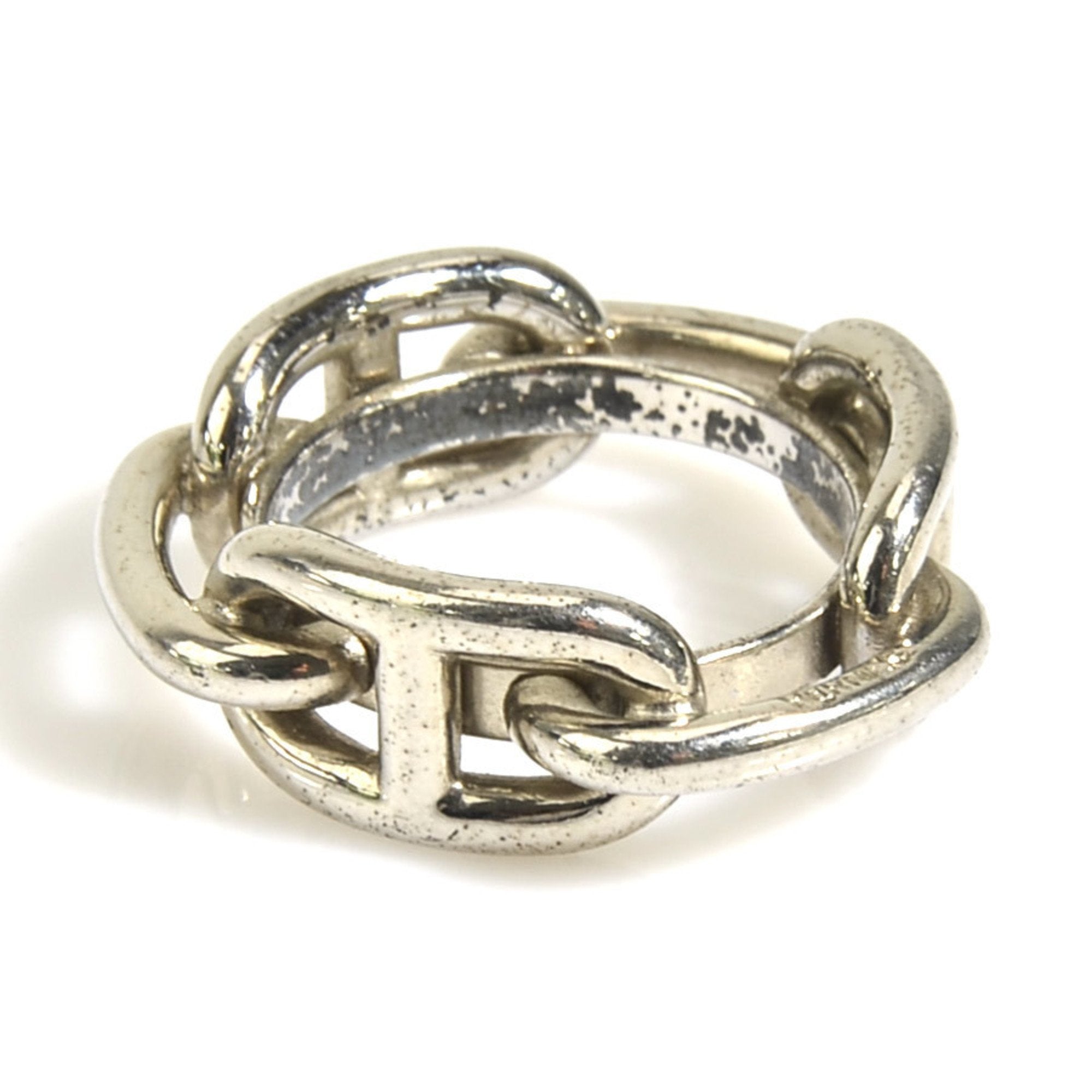 Image of HERMES Scarf Ring Shane Dunkle Metal Silver Ladies