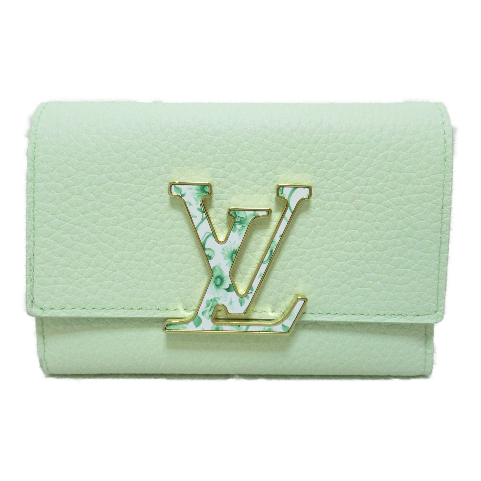 louis vuitton portefeiulle capucine compact green vert do taurillon clemence leather leather m82009