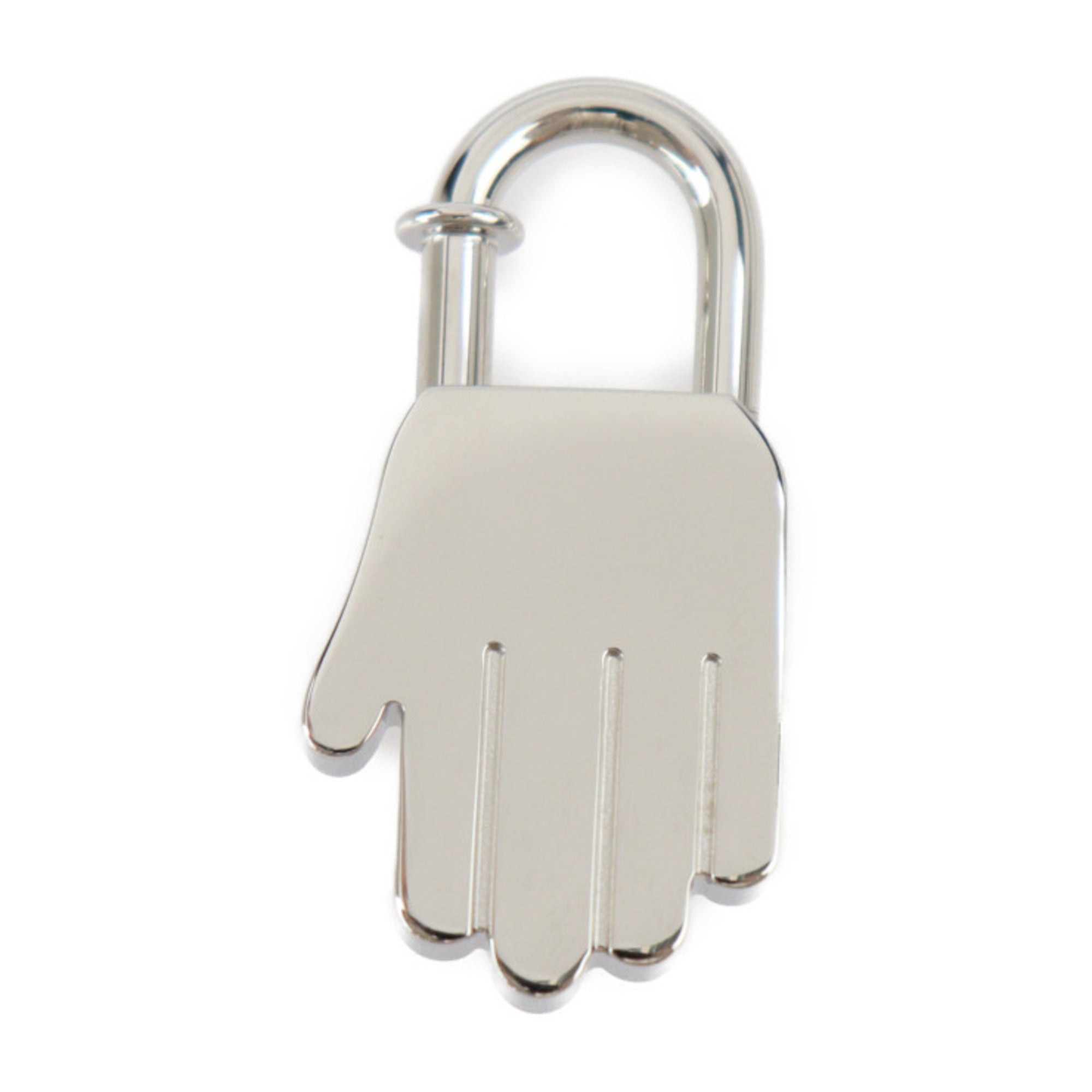 image of HERMES ANNEE DE LA MAIN Keychain Metal Silver Hand Motif Cadena Bag Charm 2002 Limited