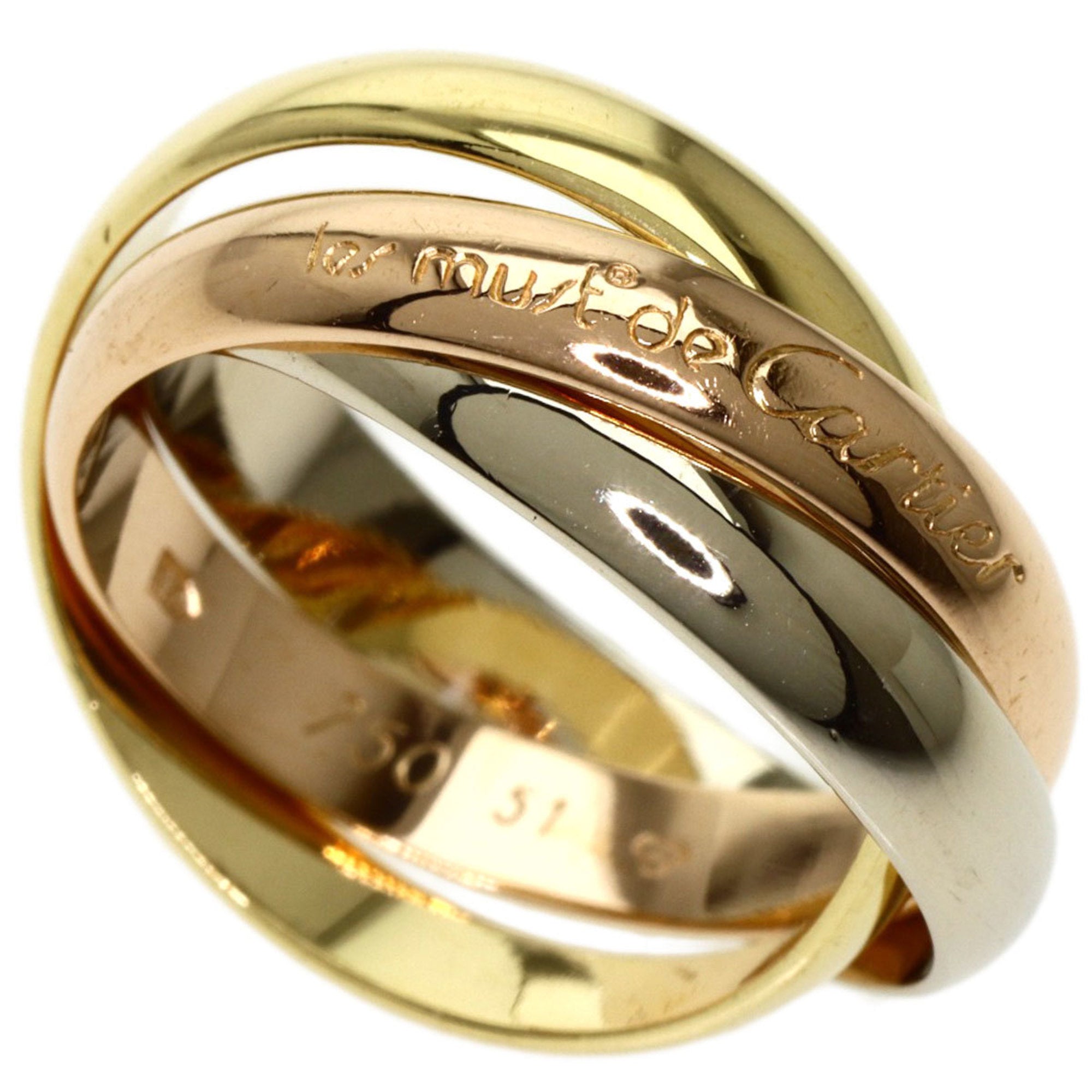 Cartier Trinity #51 Ring K18 Yellow Gold/K18WG/K18PG Women's CARTIER