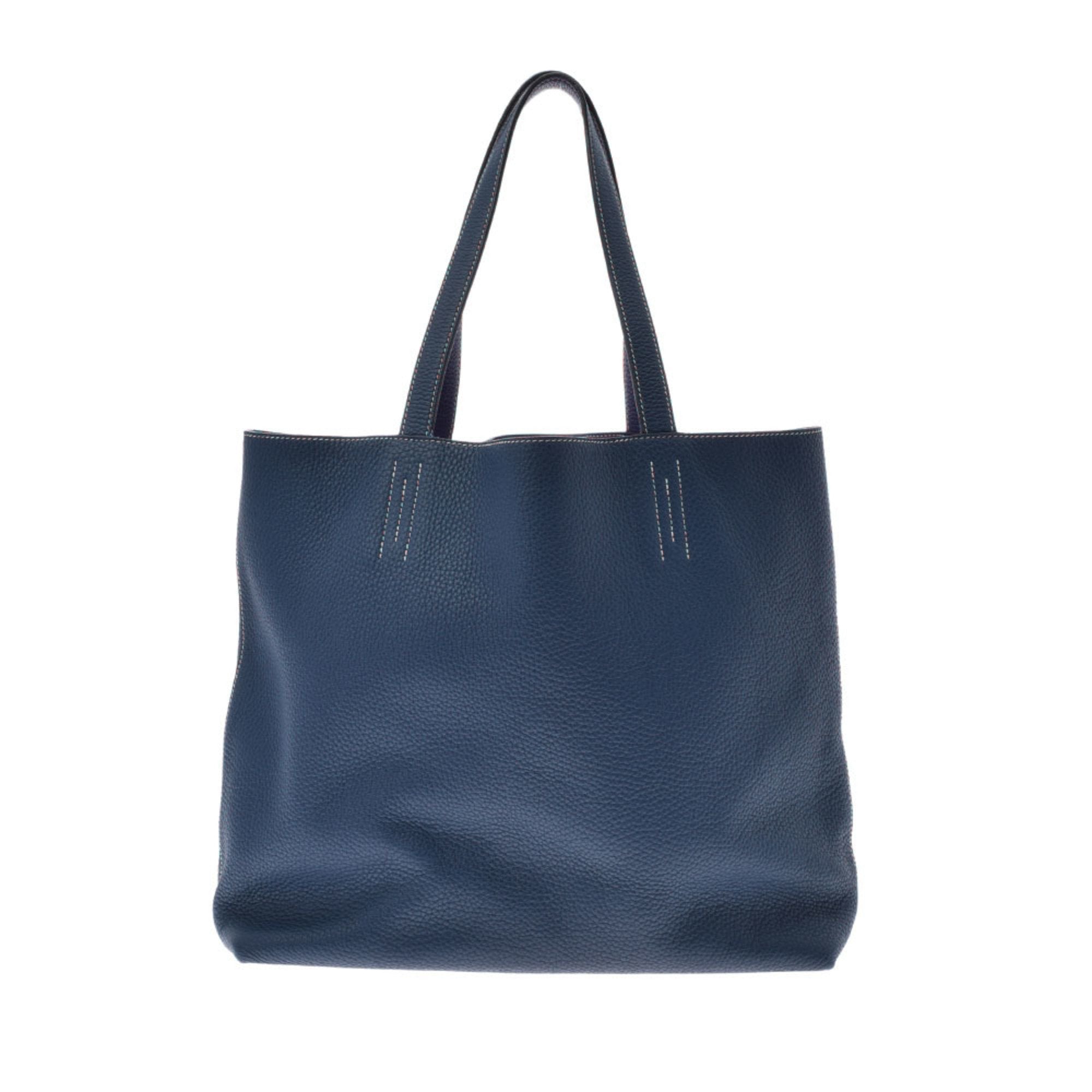 Double Senses Tote 45 Reversible Blue Demalde/Iris N Engraved (around 2010) Unisex Taurillon Clemence Bag