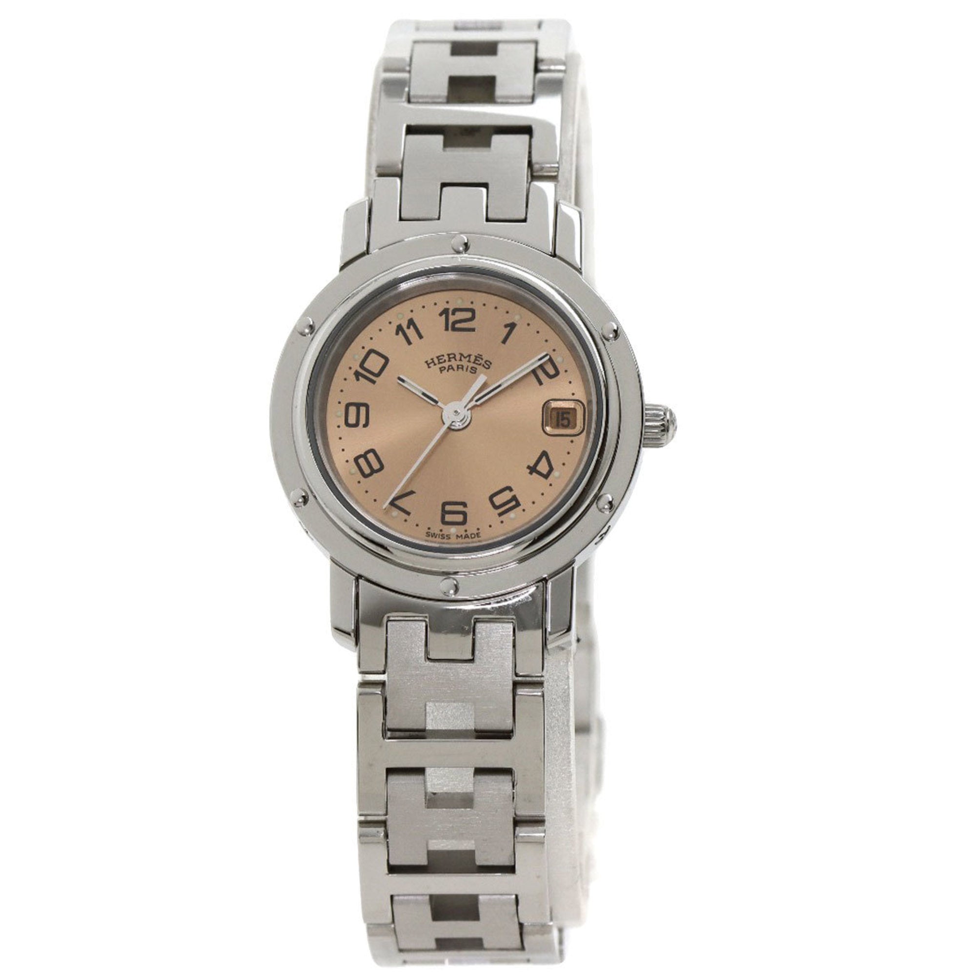 image of HERMES CL4.210 clipper watch stainless steel SS ladies