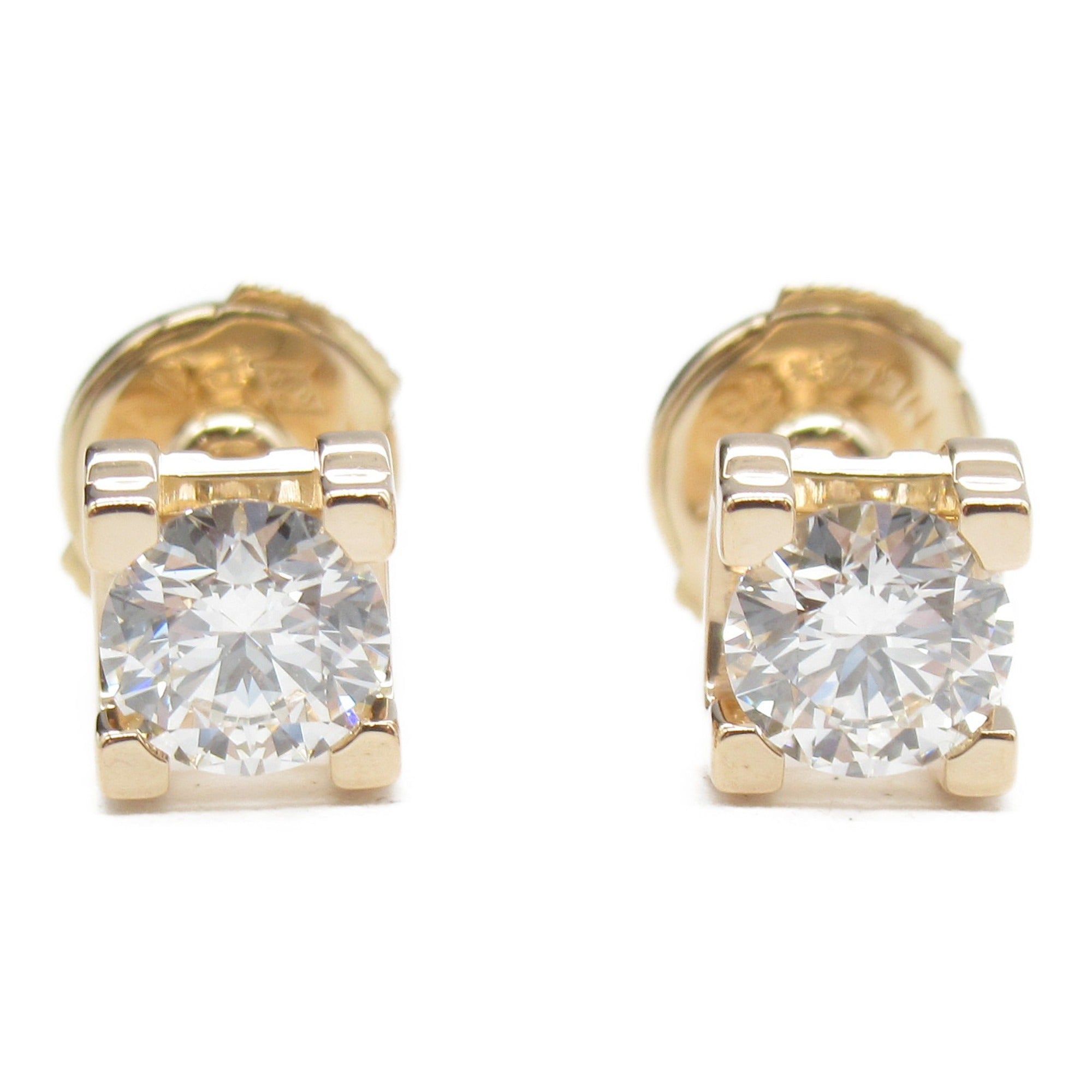 cartier c do diamond earrings pierced earrings clear k18pg[rose gold] clear