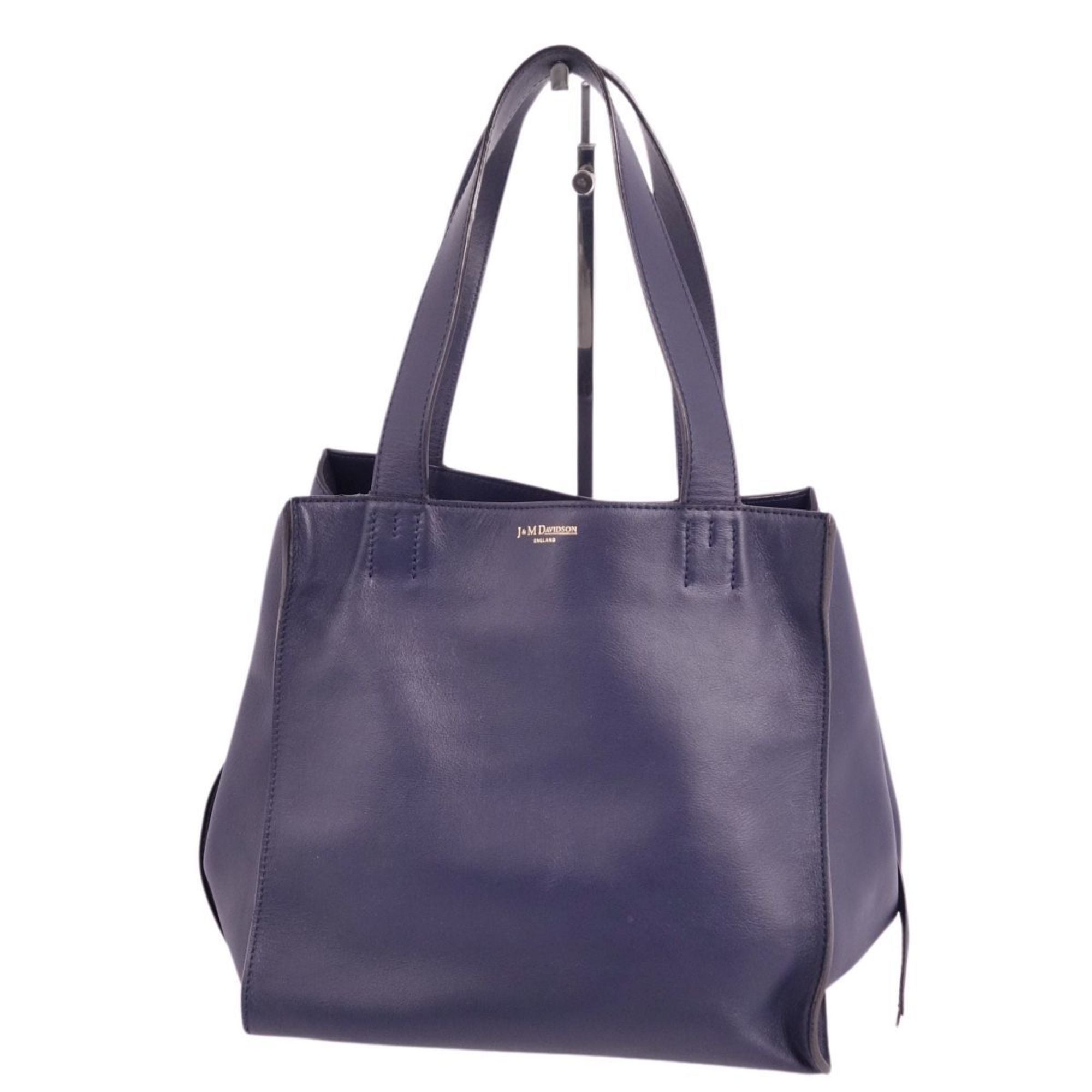 j&m davidson bag belle handbag tote calf leather women's navy