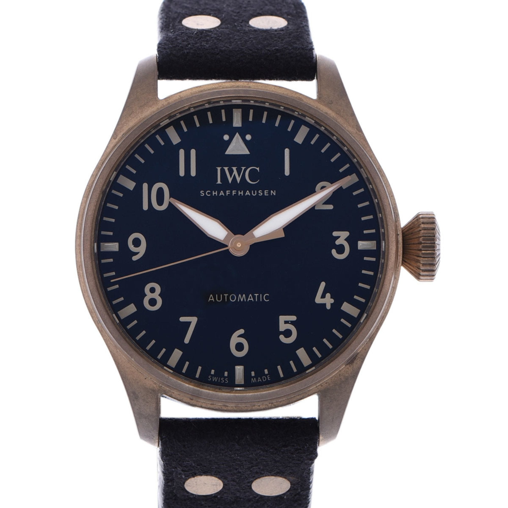 iwc schaffhausen schaffhausen mr. porter edition iw329703 men's bronze watch automatic black dial, black