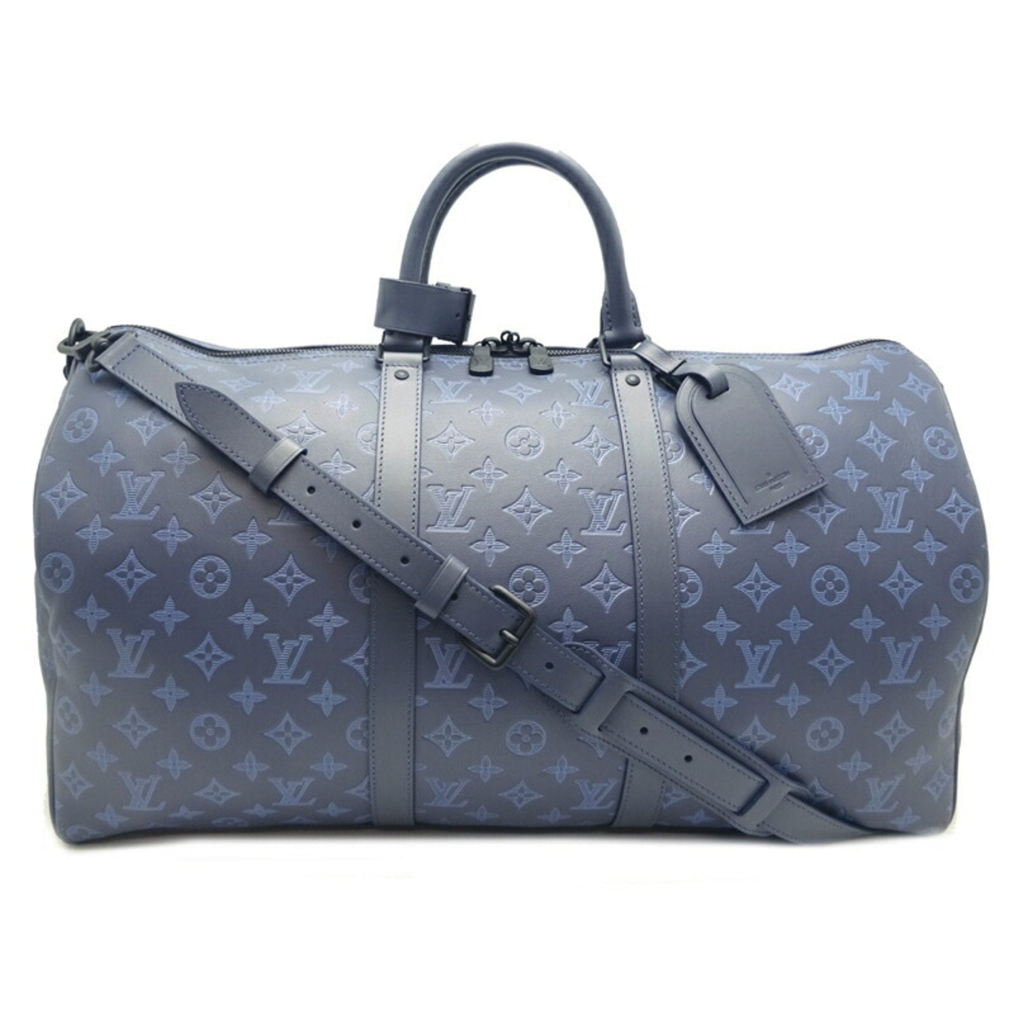 Louis Vuitton Keepall Bandouliere 50 Women's and Men's Boston Bag M45731  Monogram Shadow Leather Navy, Navy Rewards - Monetha