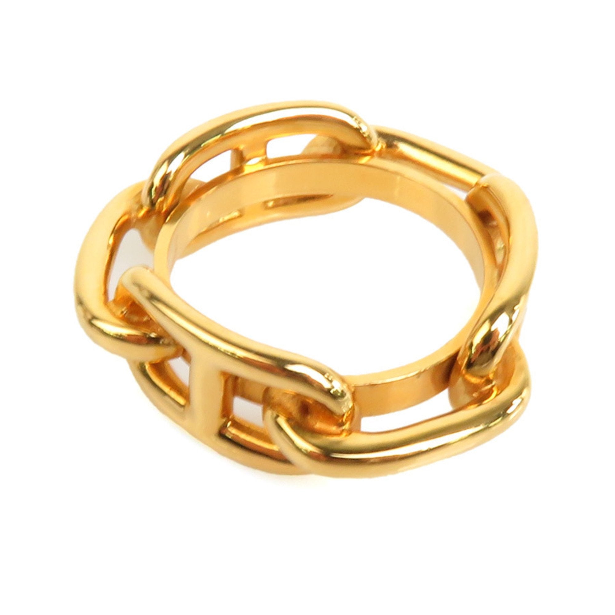 image of HERMES scarf muffler ring chaine d'uncre metal gold ladies