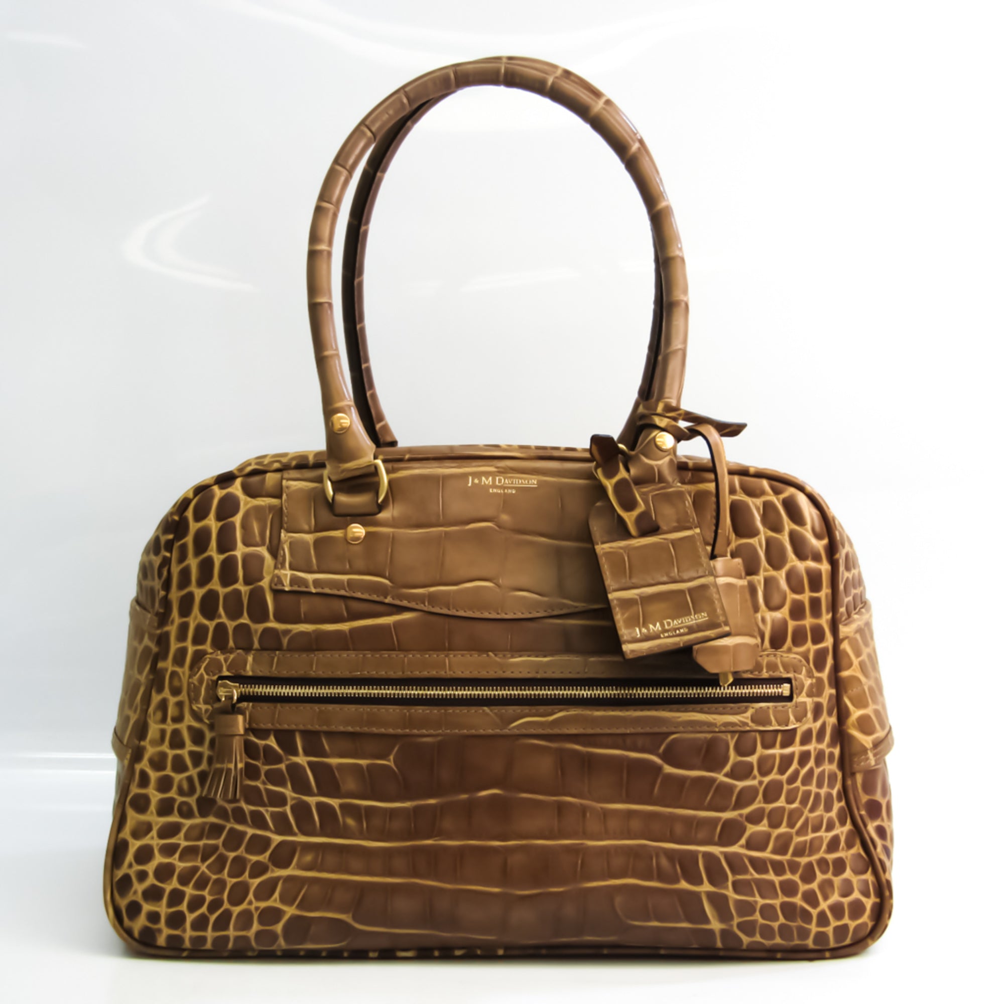 j&m davidson women's leather handbag beige
