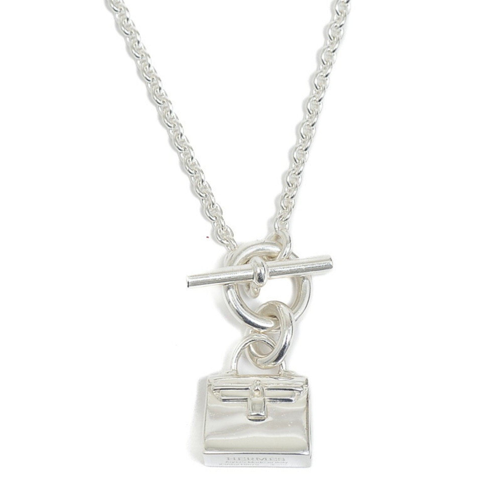 image of HERMES Kelly Amulet Necklace Silver SV925