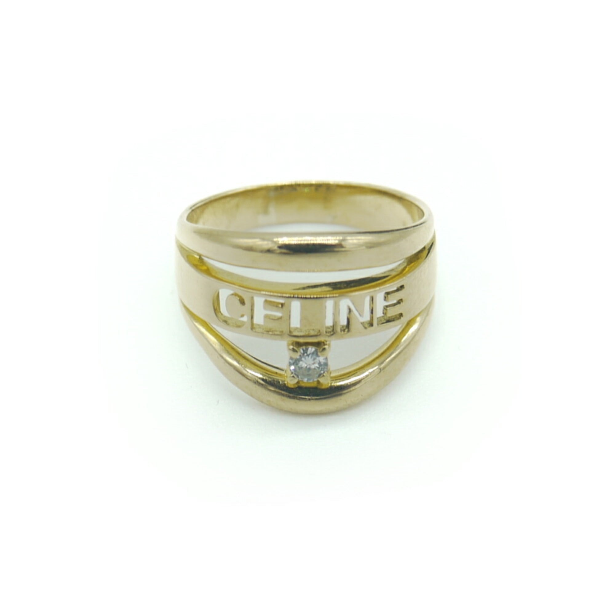 Image of CELINE K18 Diamond Design Ring 18K Gold No. 16