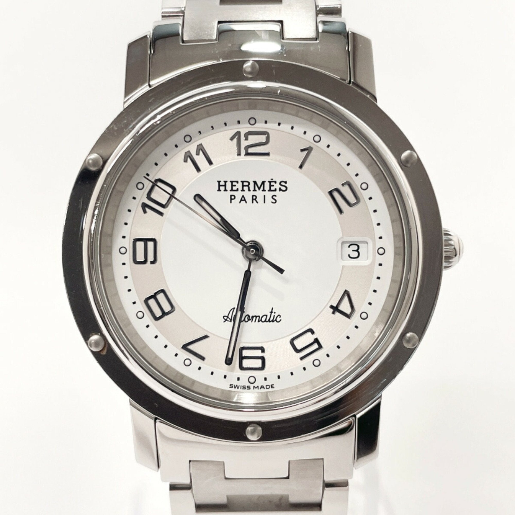 image of HERMES Clipper Watch Stainless Steel  CL1.810 Men's Silver