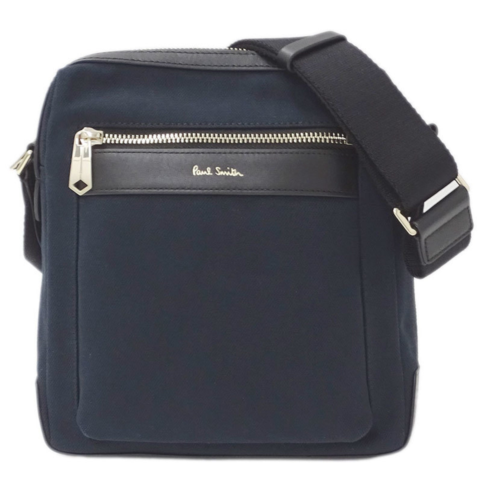 Bag Men's Shoulder Canvas Calf Leather Navy