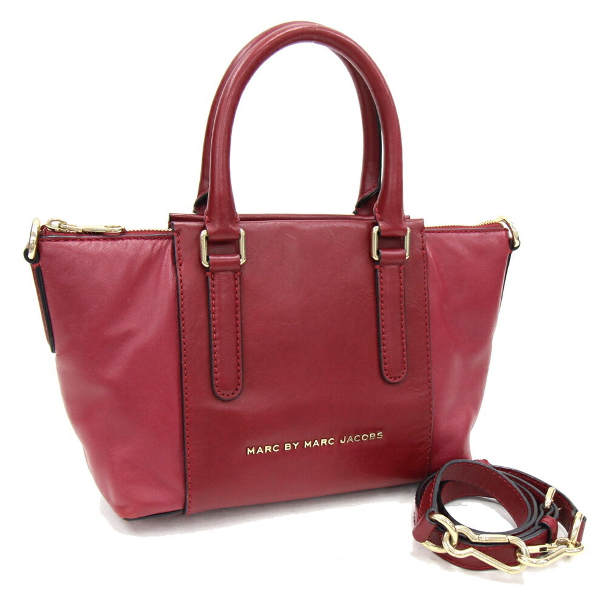 marc by marc jacobs marc by marcjacobs handbag m3122060 red leather shoulder bag bicolor women's