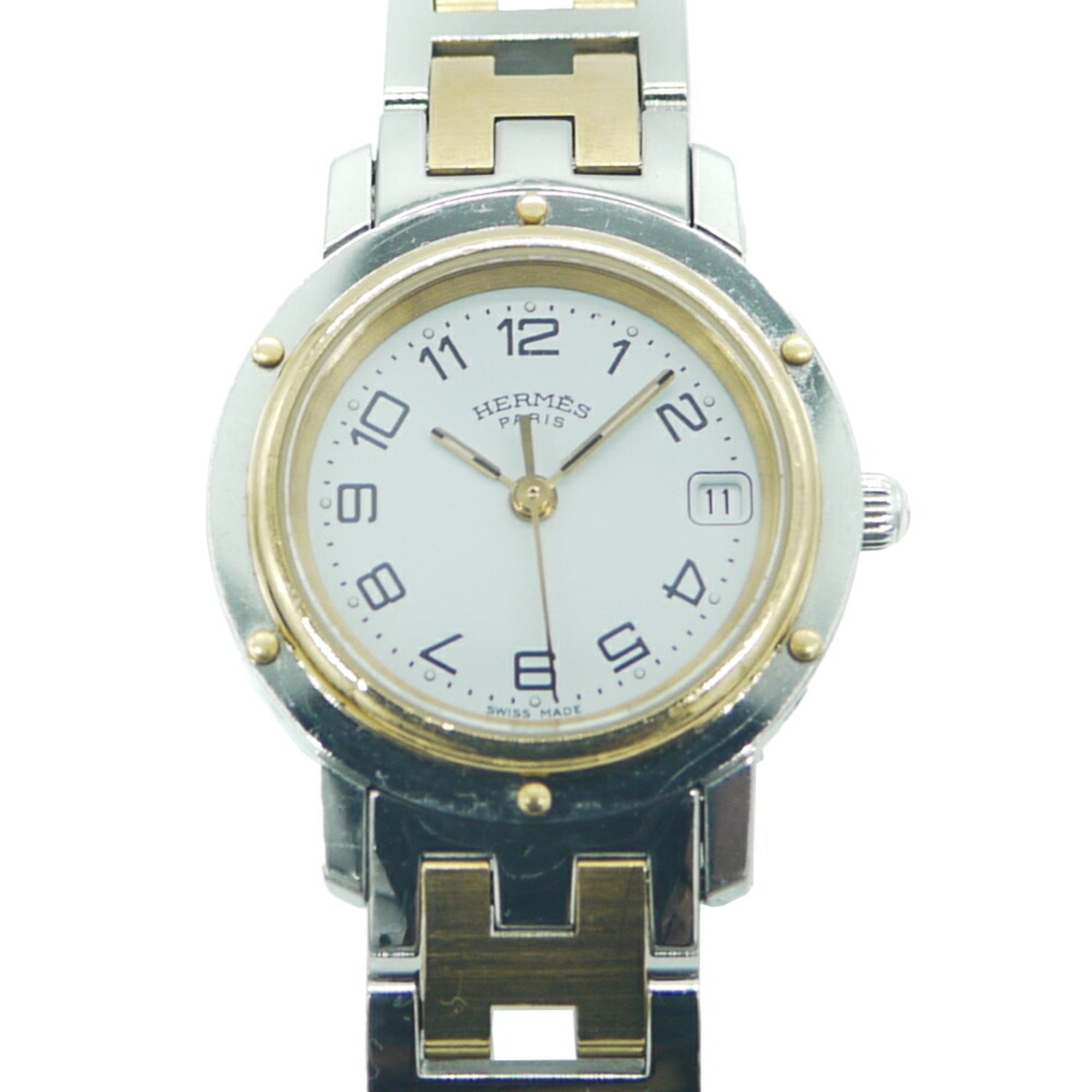 image of HERMES Clipper Watch CL4.220 Quartz White Dial Ladies Y03005
