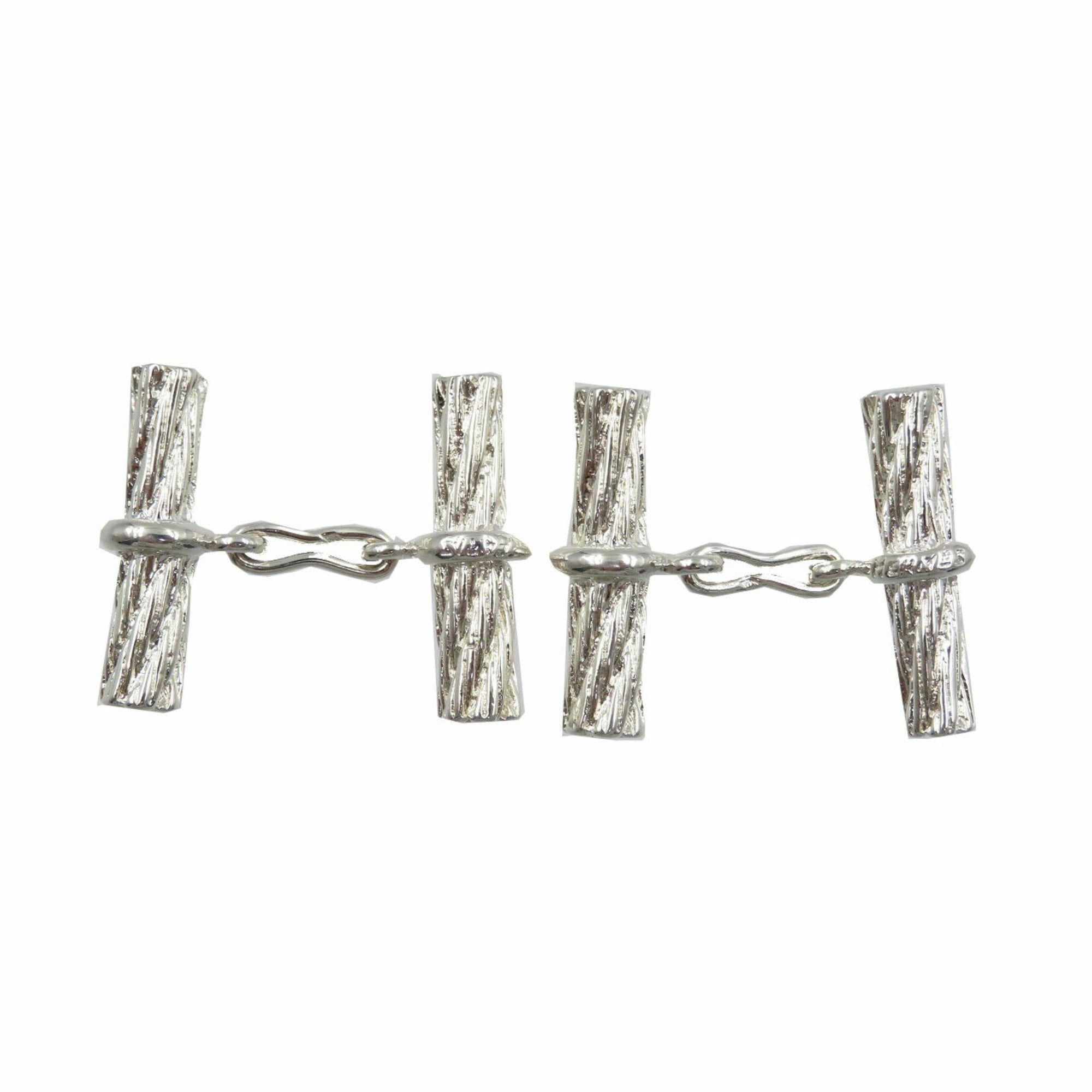 image of HERMES Rope Motif Silver 925 Cufflinks Unisex 0047