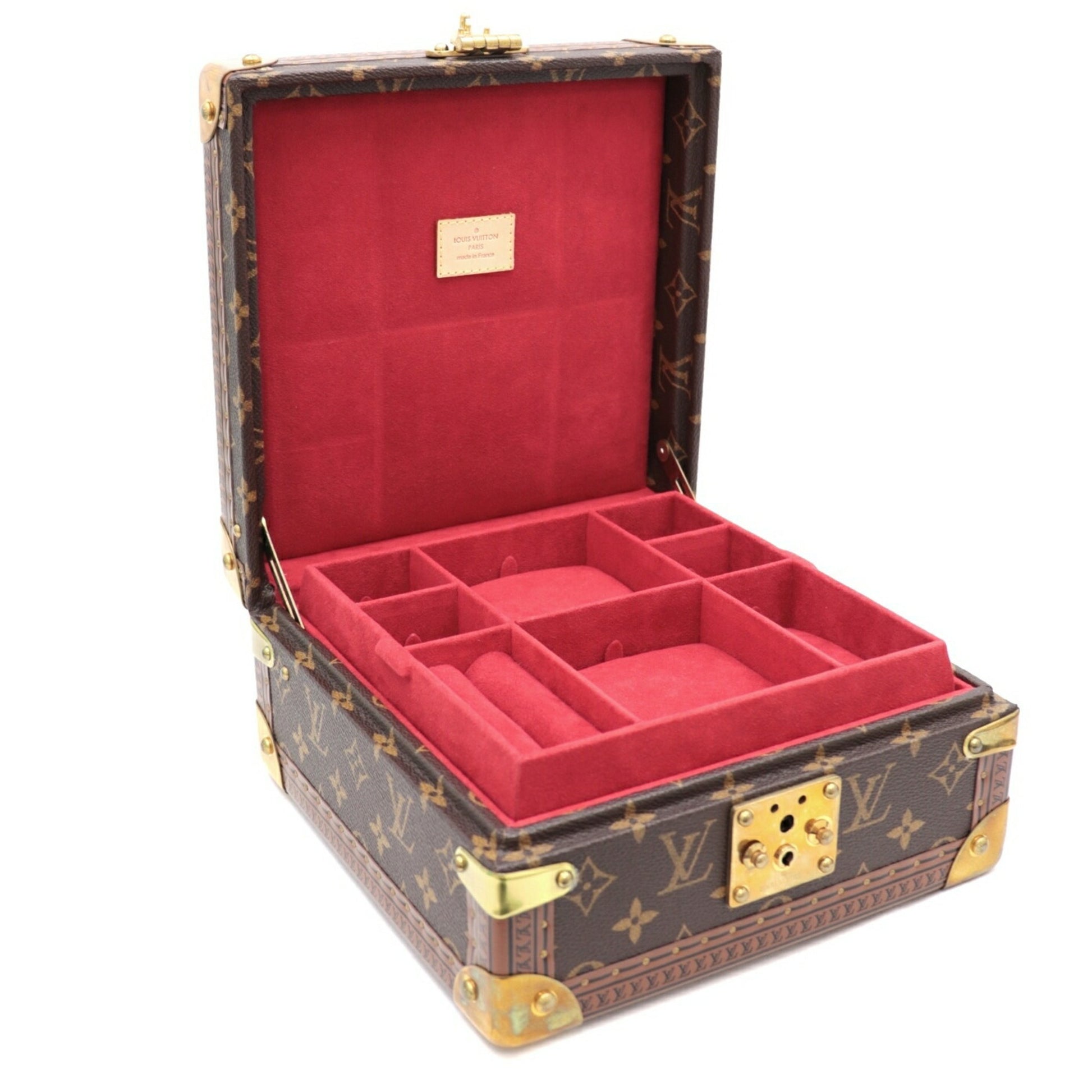 Authenticated Used Louis Vuitton Monogram Trunk Jewelry Box Case