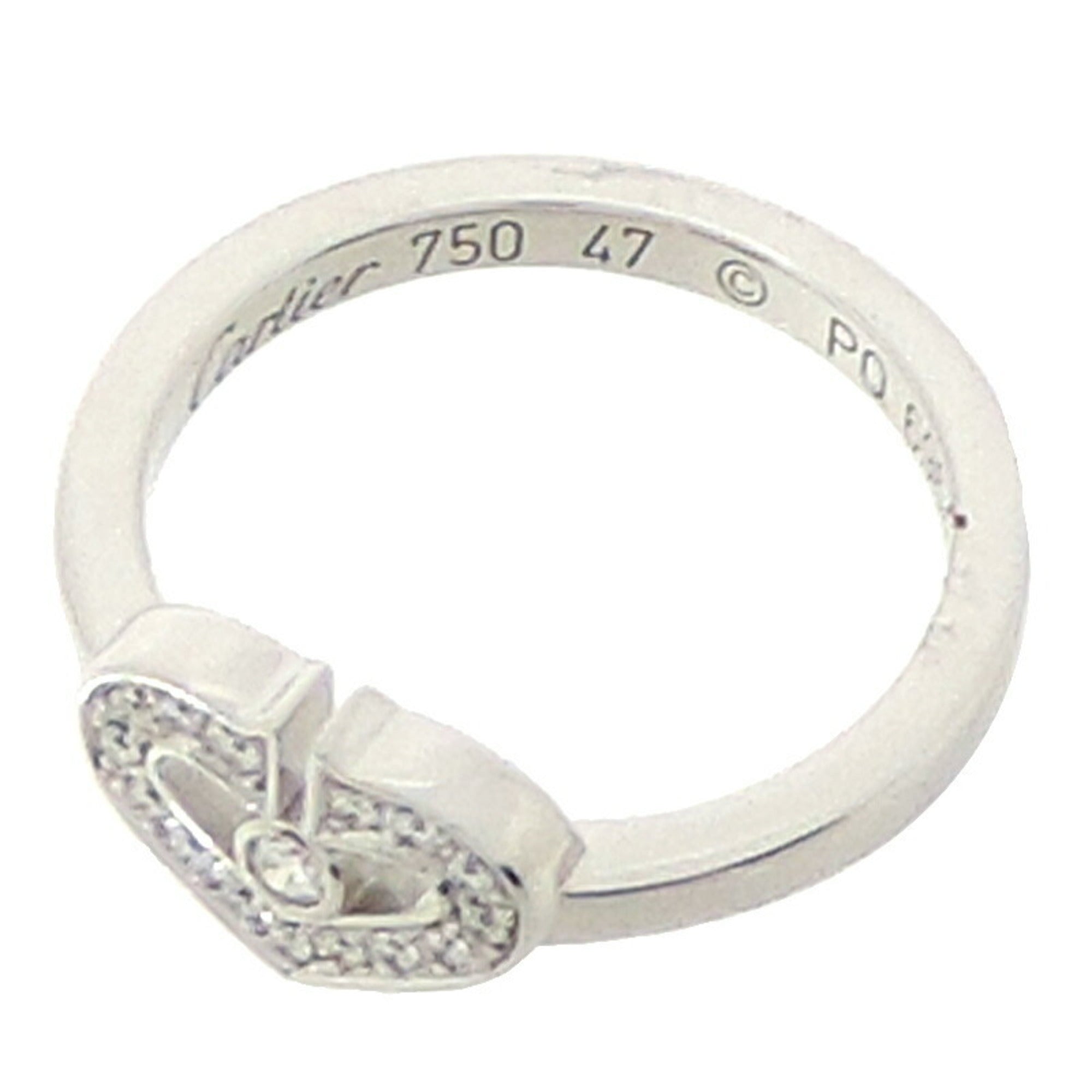 定番入荷 Cartier C Heart Diamond Ring 750 WG ♯47 | www