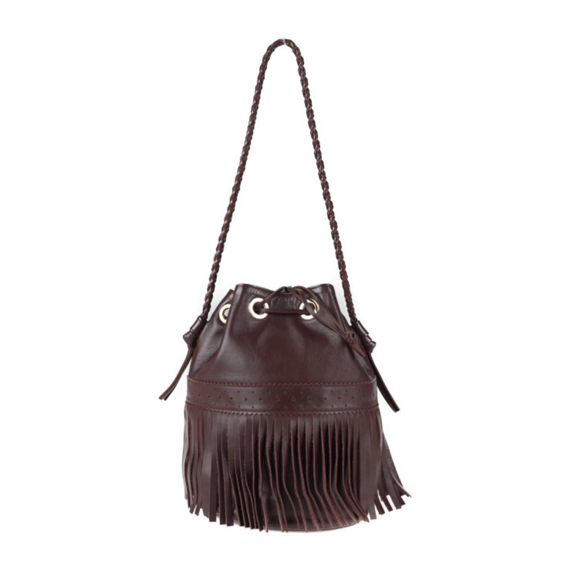 j&m davidson carnival m shoulder bag leather brown fringe