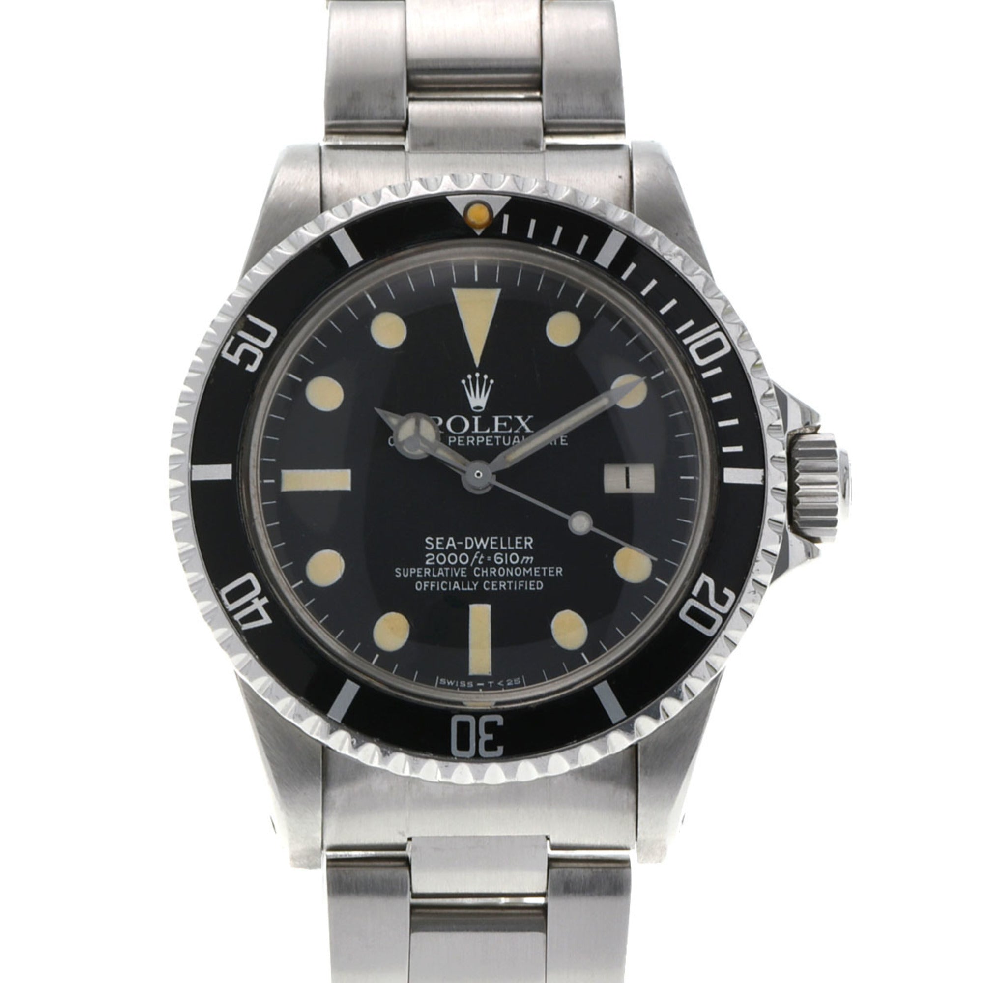 Image of ROLEX Sea Dweller Great White 1665 Men's SS Watch Automatic Winding Black Dial