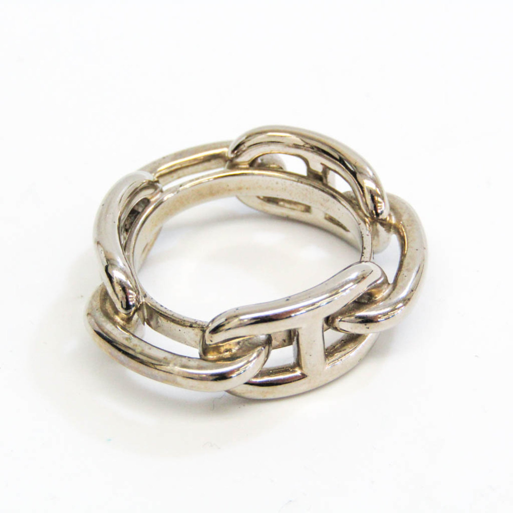 image of HERMES Metal Scarf Ring Silver Lugate Shane Dunkle