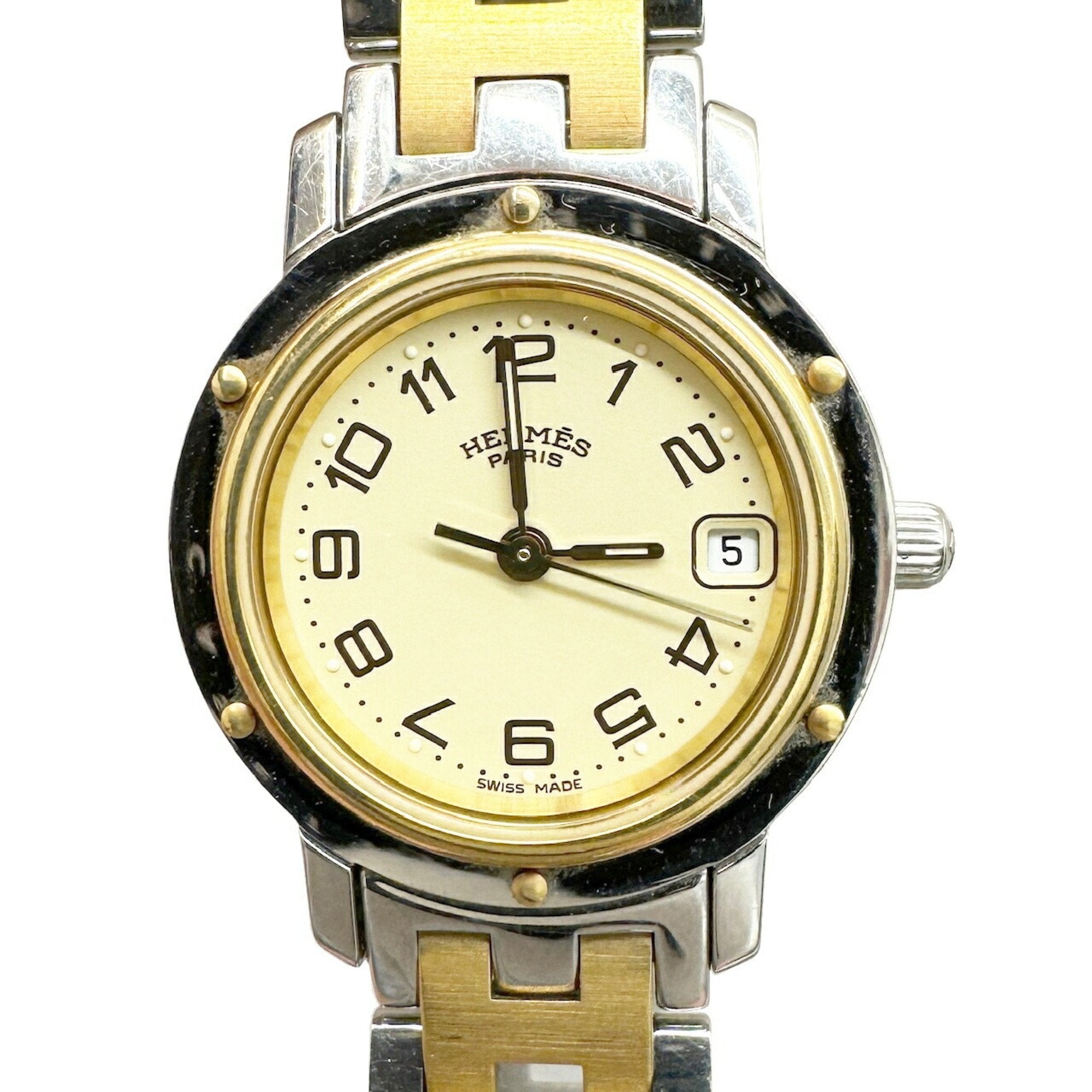 image of HERMES Clipper CL4.220 Quartz GP SS Stainless Steel Ladies Battery Replaced