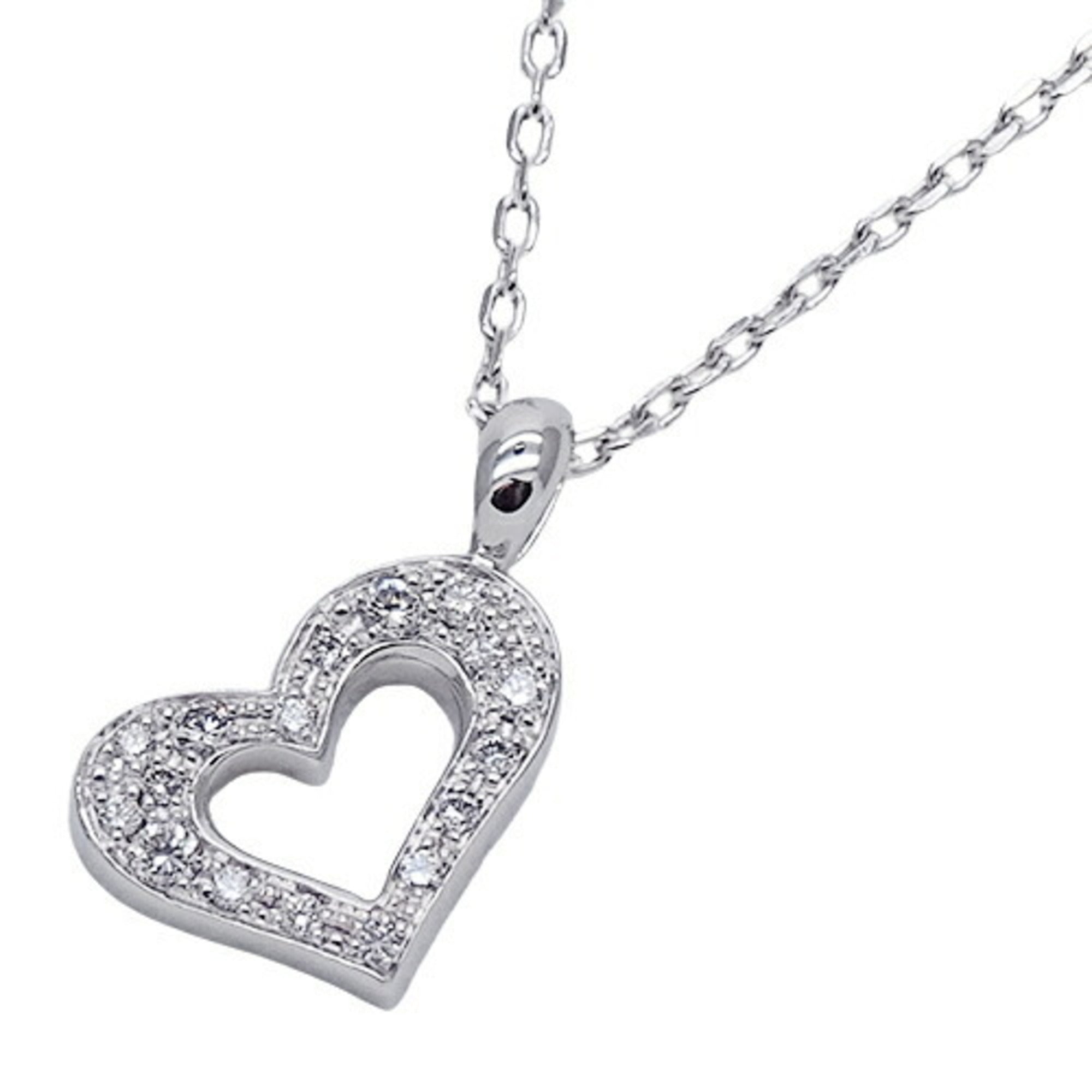 piaget necklace women's heart 750wg diamond limelight white gold polished