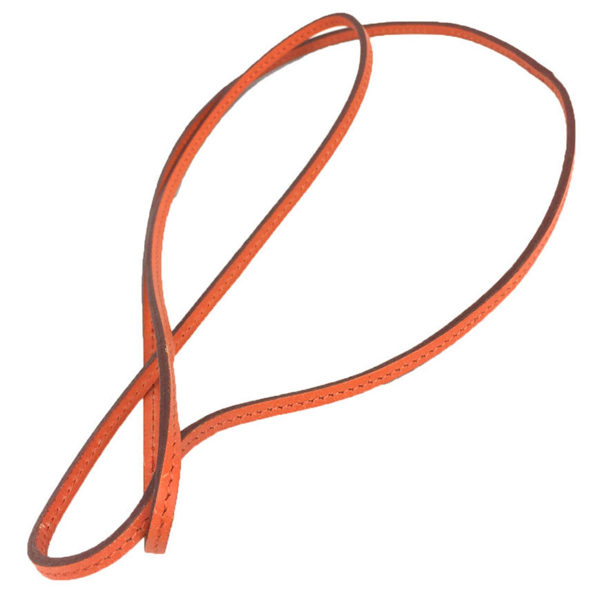 image of HERMES Raniere choker necklace bracelet leather strap orange aq9360