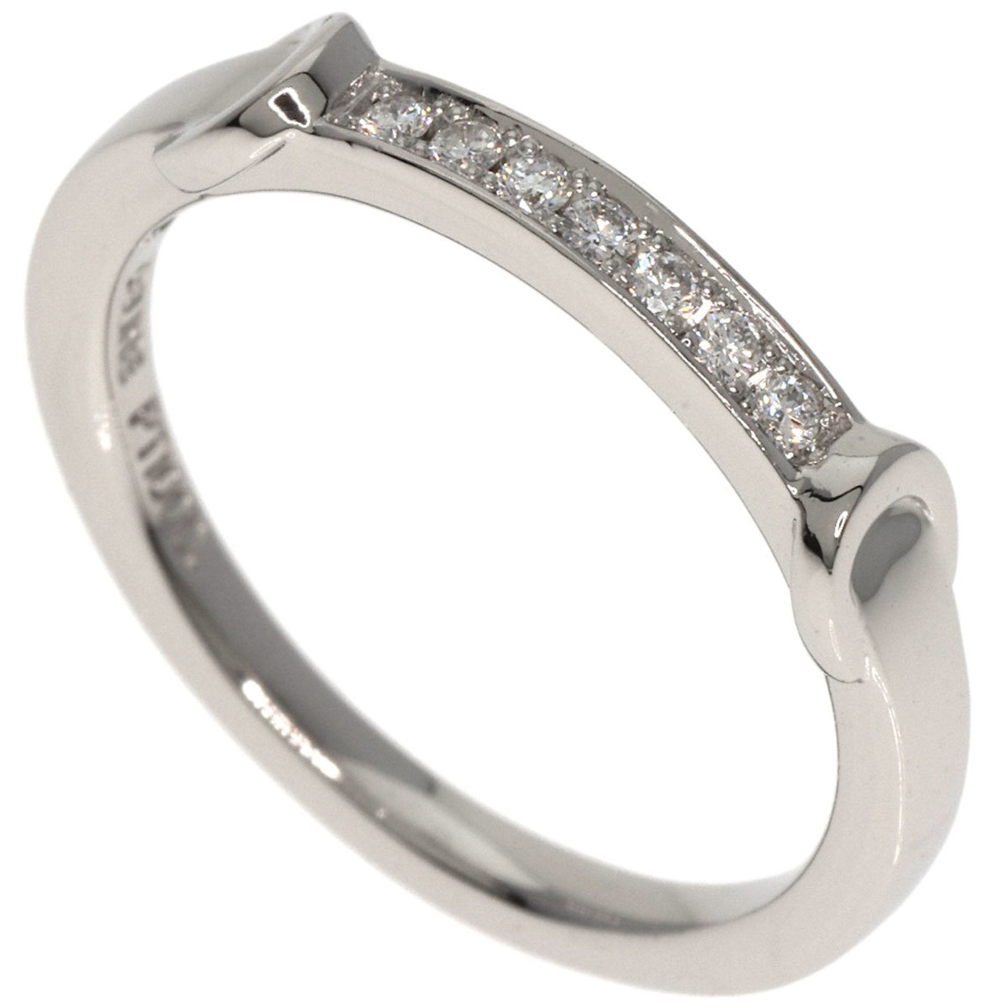 Image of CELINE~  C Diamond Ring Platinum PT1000 Women's