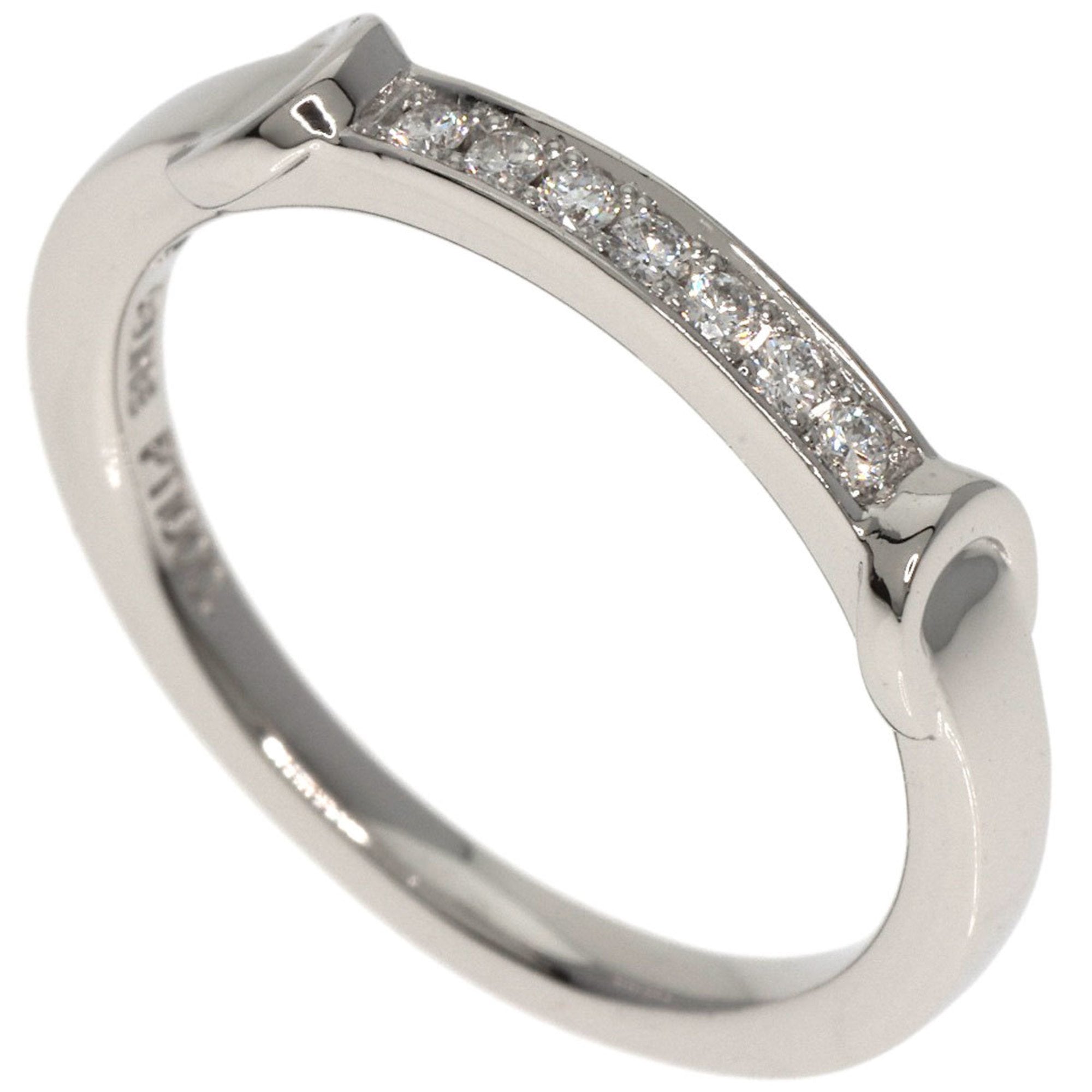 image of CELINE~  C Diamond Ring Platinum PT1000 Women's
