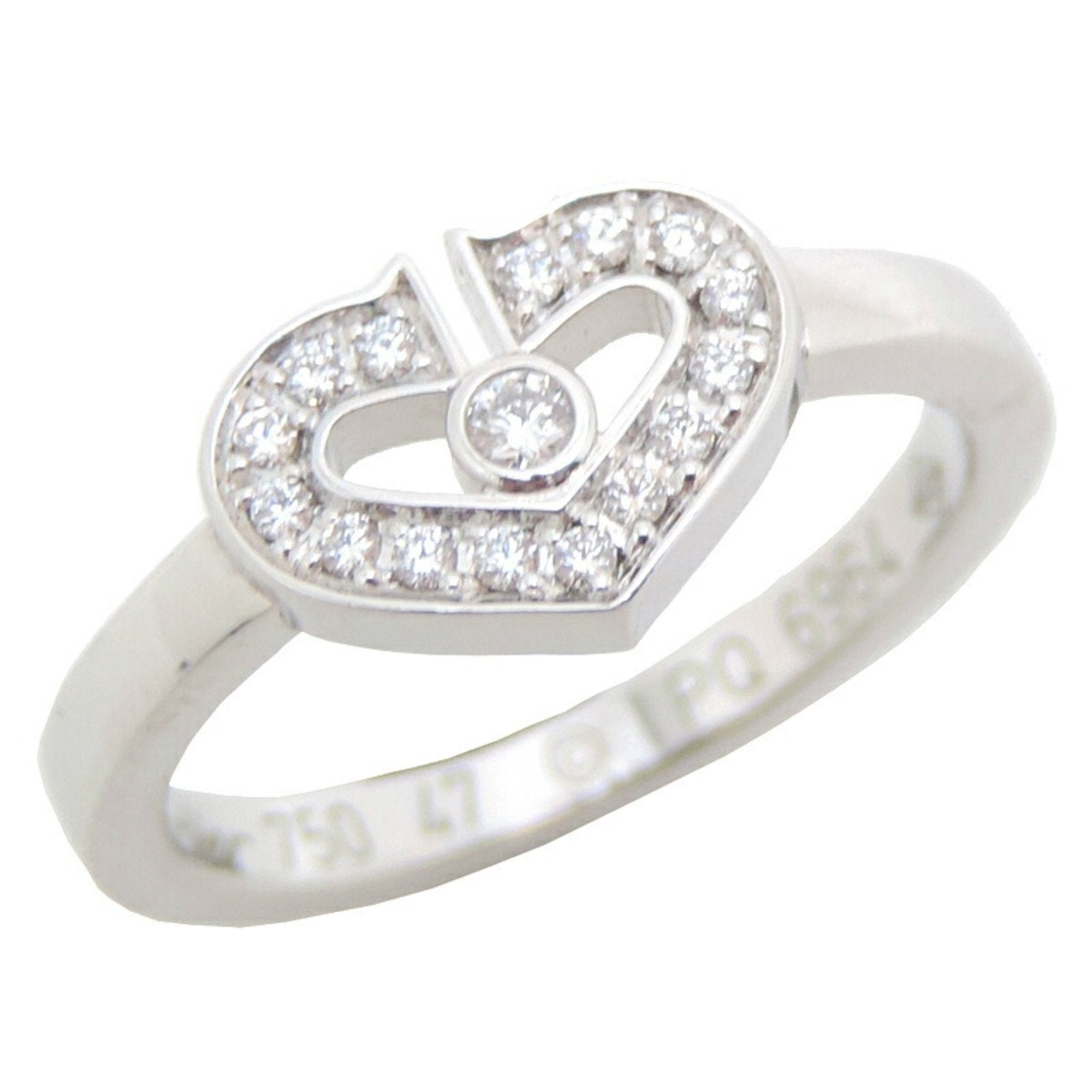 Cartier C Heart Diamond Ring 750 WG ♯47 - www.agame.ag