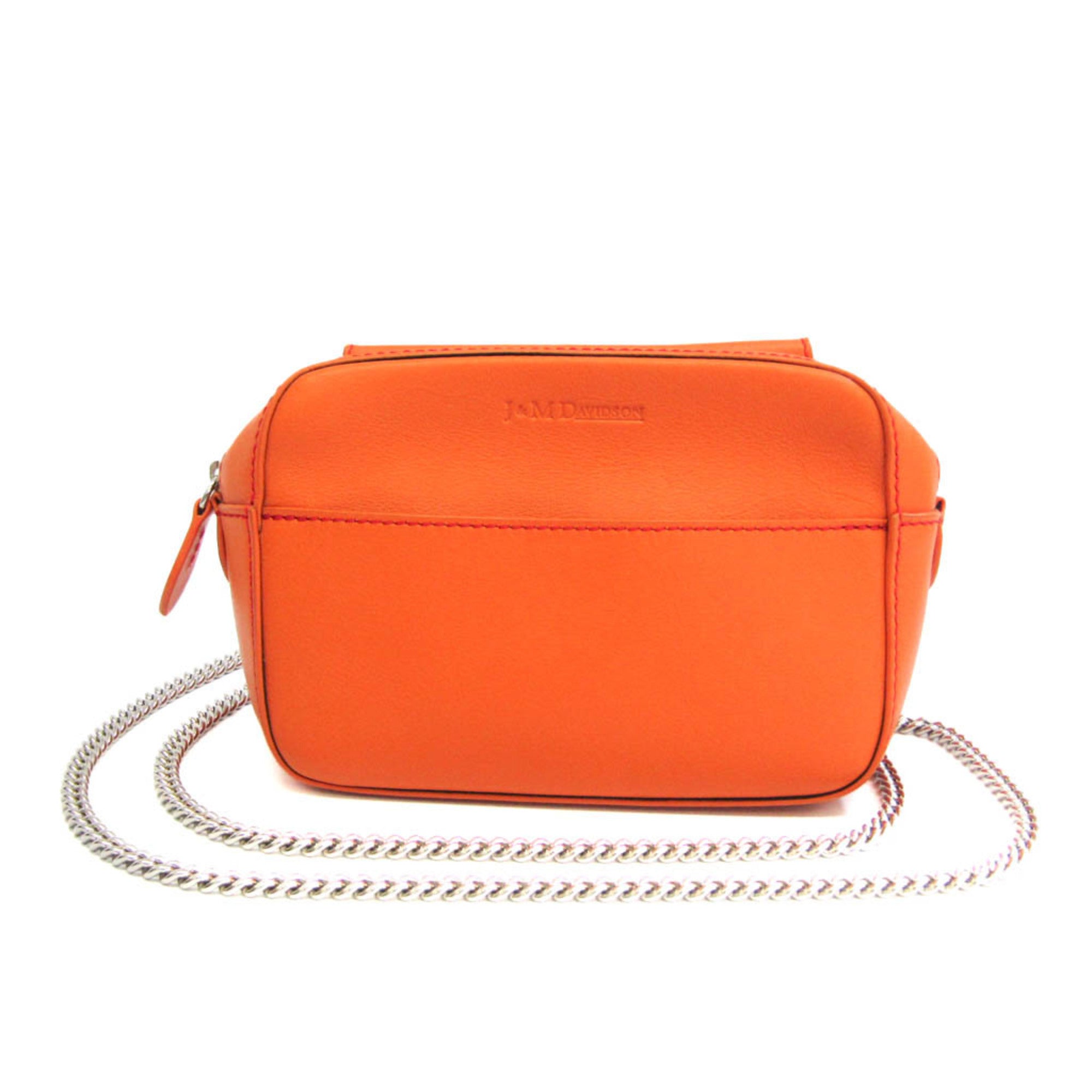 j&m davidson chain women's leather shoulder bag orange
