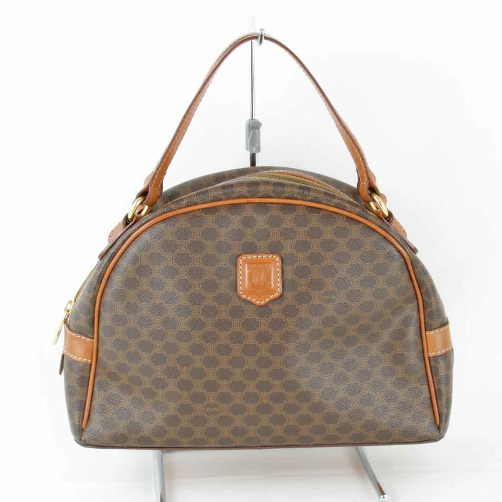 image of CELINE Macadam pattern handbag brown ladies