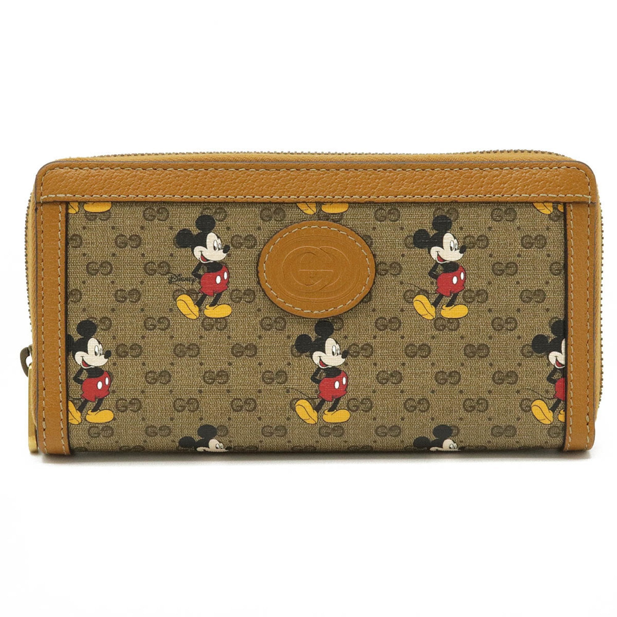 Gucci Micro GG Disney Collaboration Mickey Mouse Zip Around Round Long