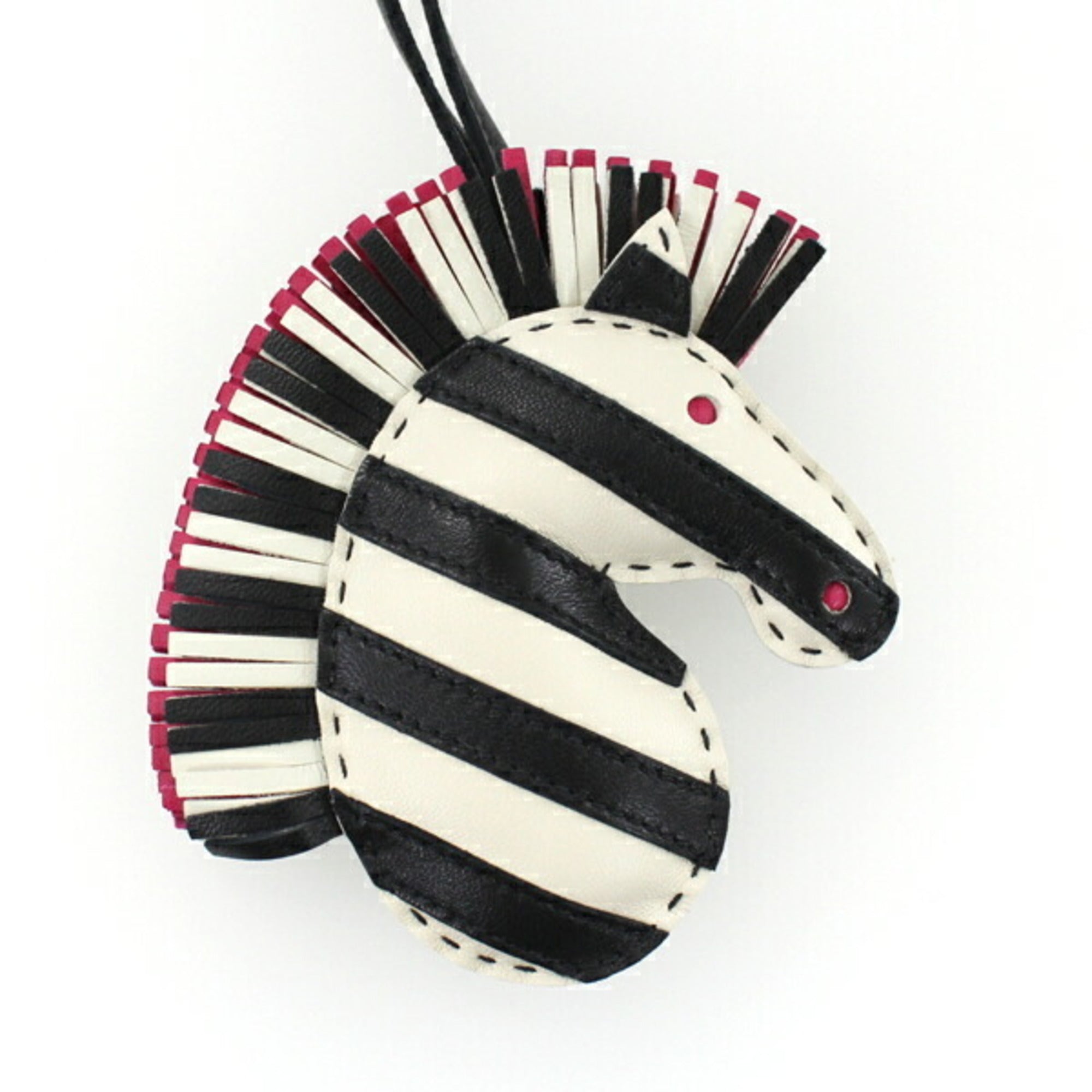 Jeezy Savannah Bag Charm Black Cleat Zebra Birkin Picotin Z Engraved Leather