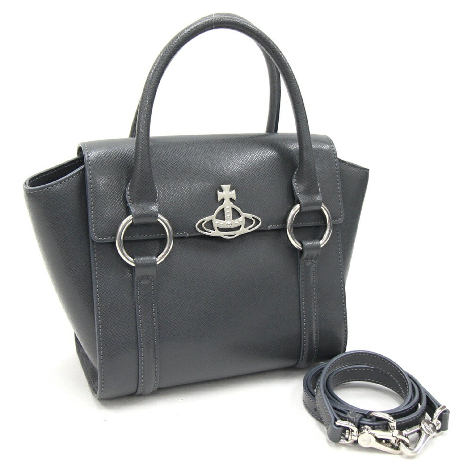 Handbag Betty Small 42010032 Dark Gray Leather Shoulder Bag Women's