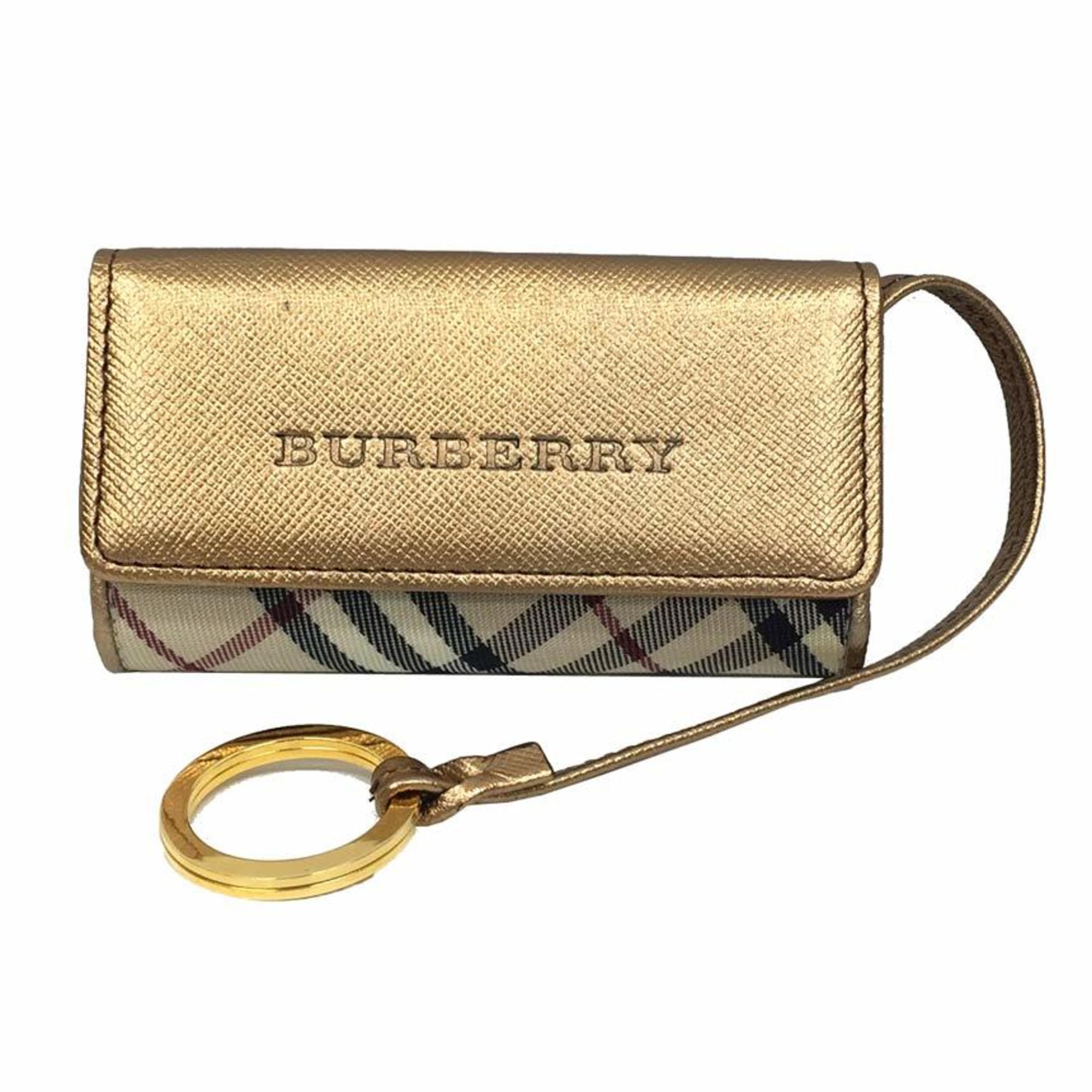 Burberry key case 4824-69 gold (beige plaid) wallet ladies