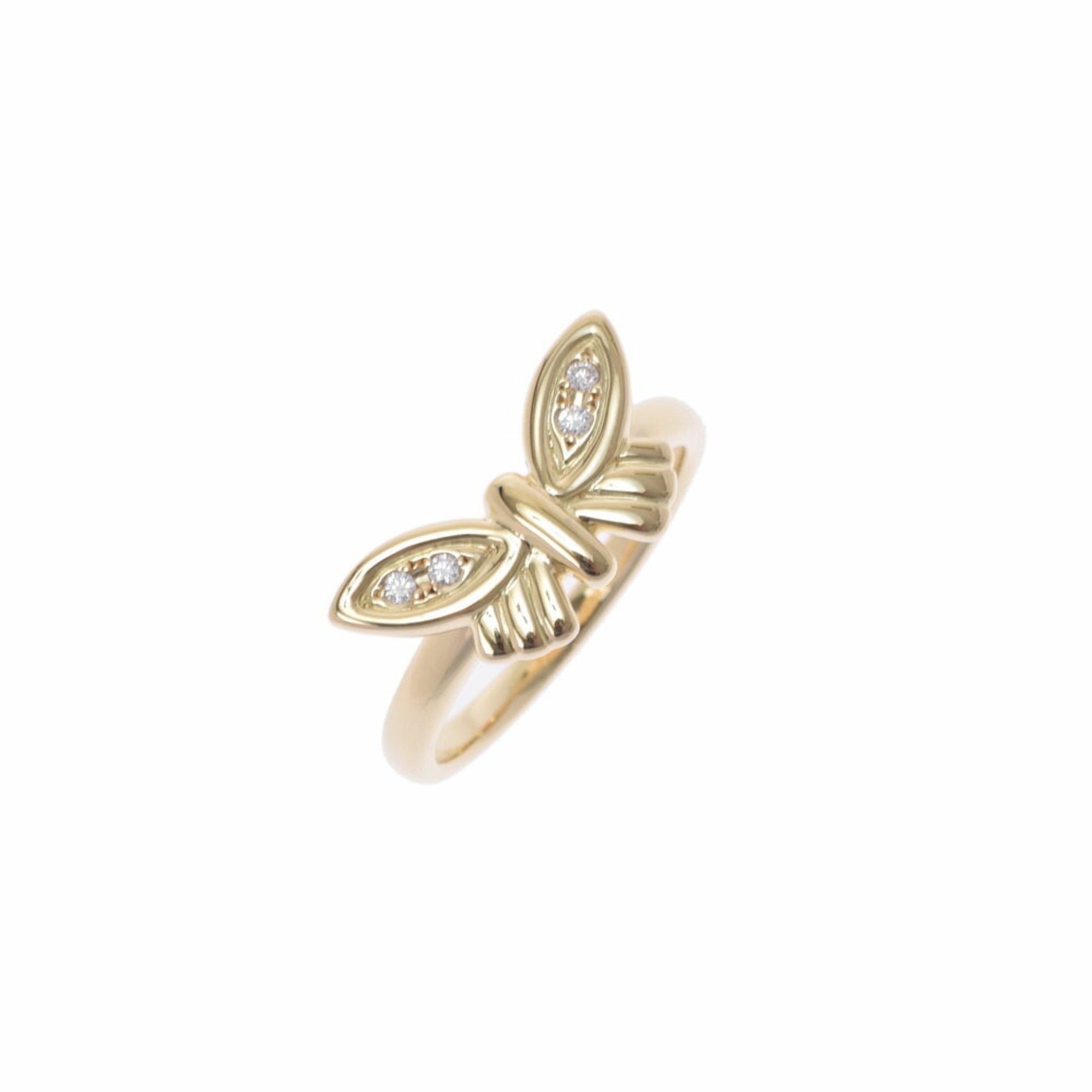 Butterfly Motif 0.12ct No. 11 Ladies K18YG Ring