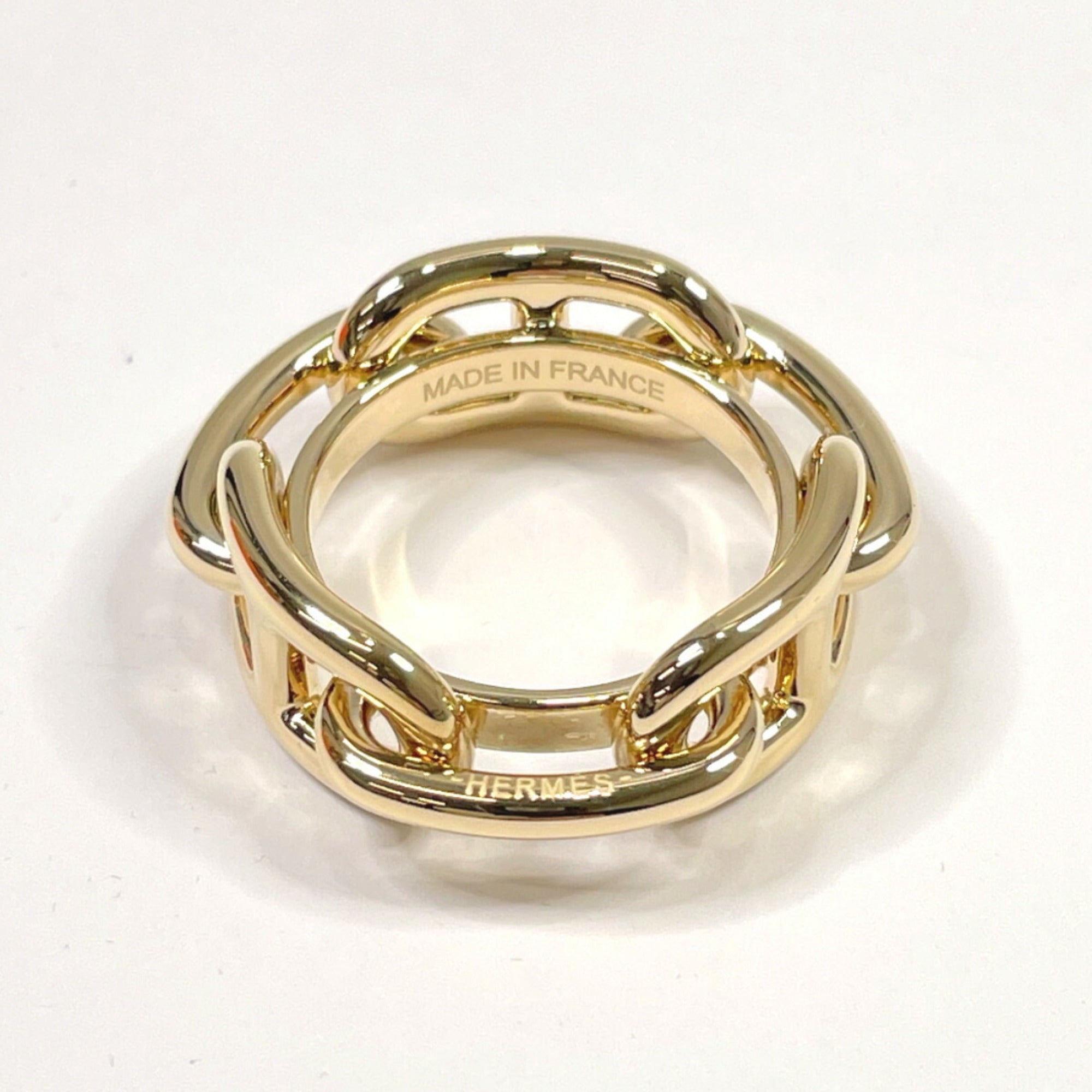 image of HERMES Chaine d'Ancre Scarf Ring Metal  Unisex Gold