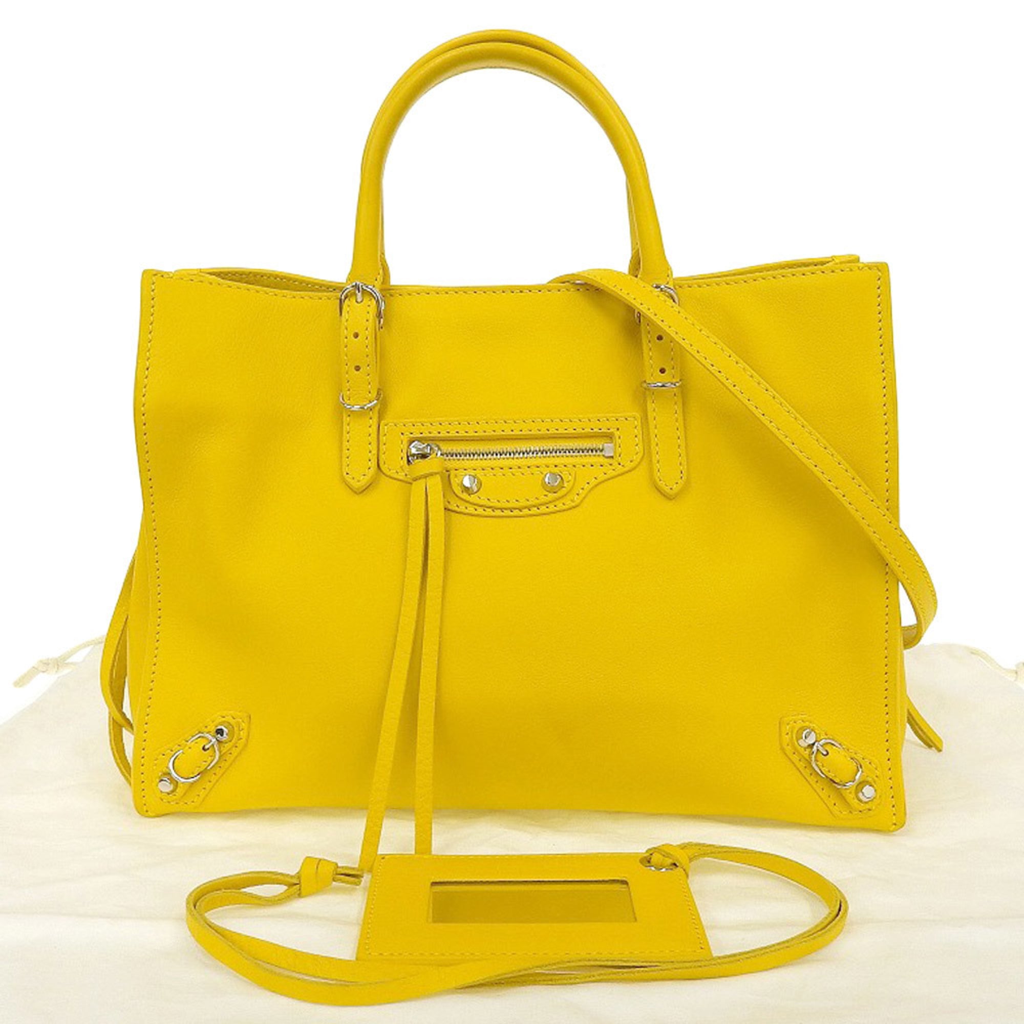 Balenciaga Yellow Leather The Work City Bag  Mine  Yours