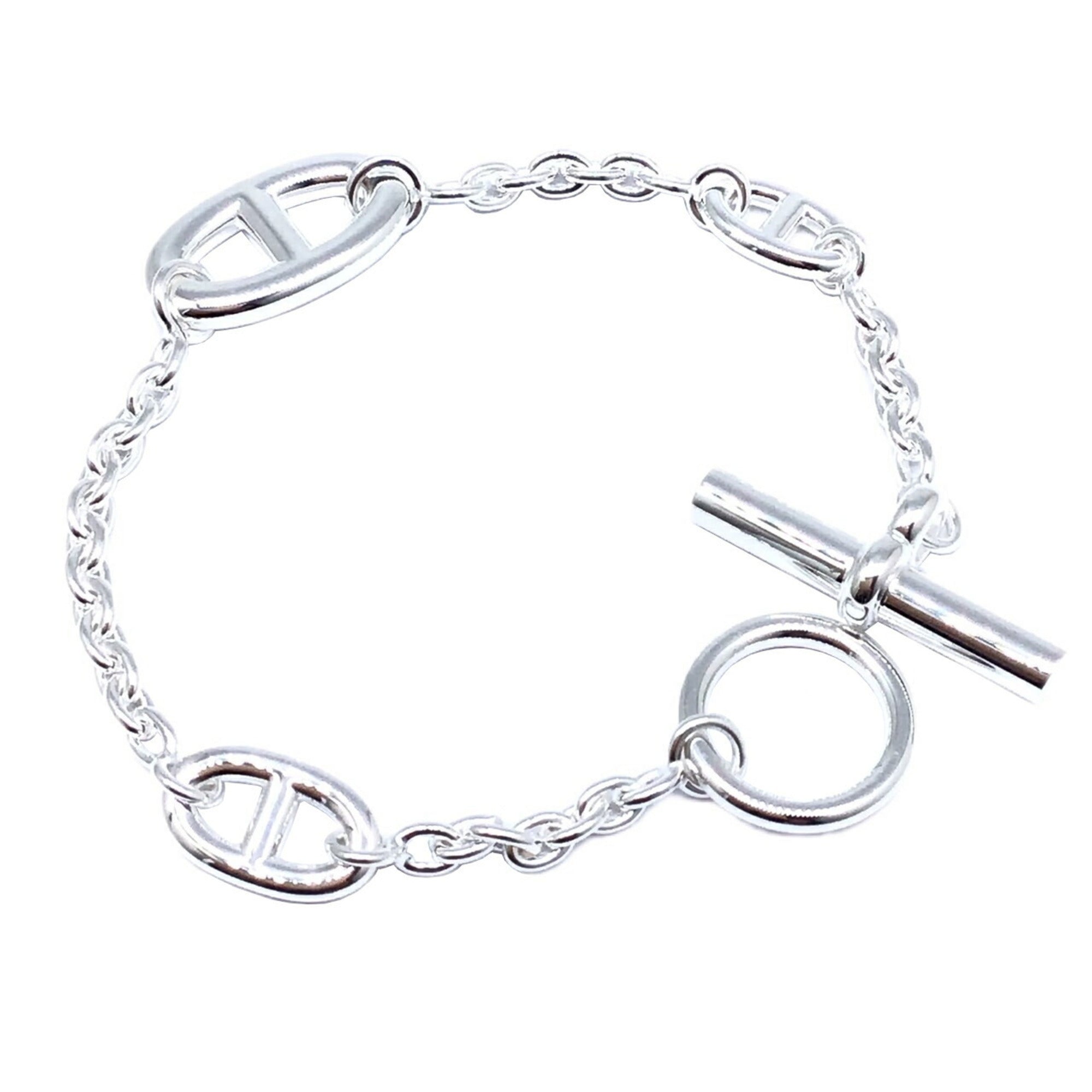 image of HERMES Farandole Bracelet SV925 Chaine Dunkle Silver Fashion Accessory Men Women Unisex