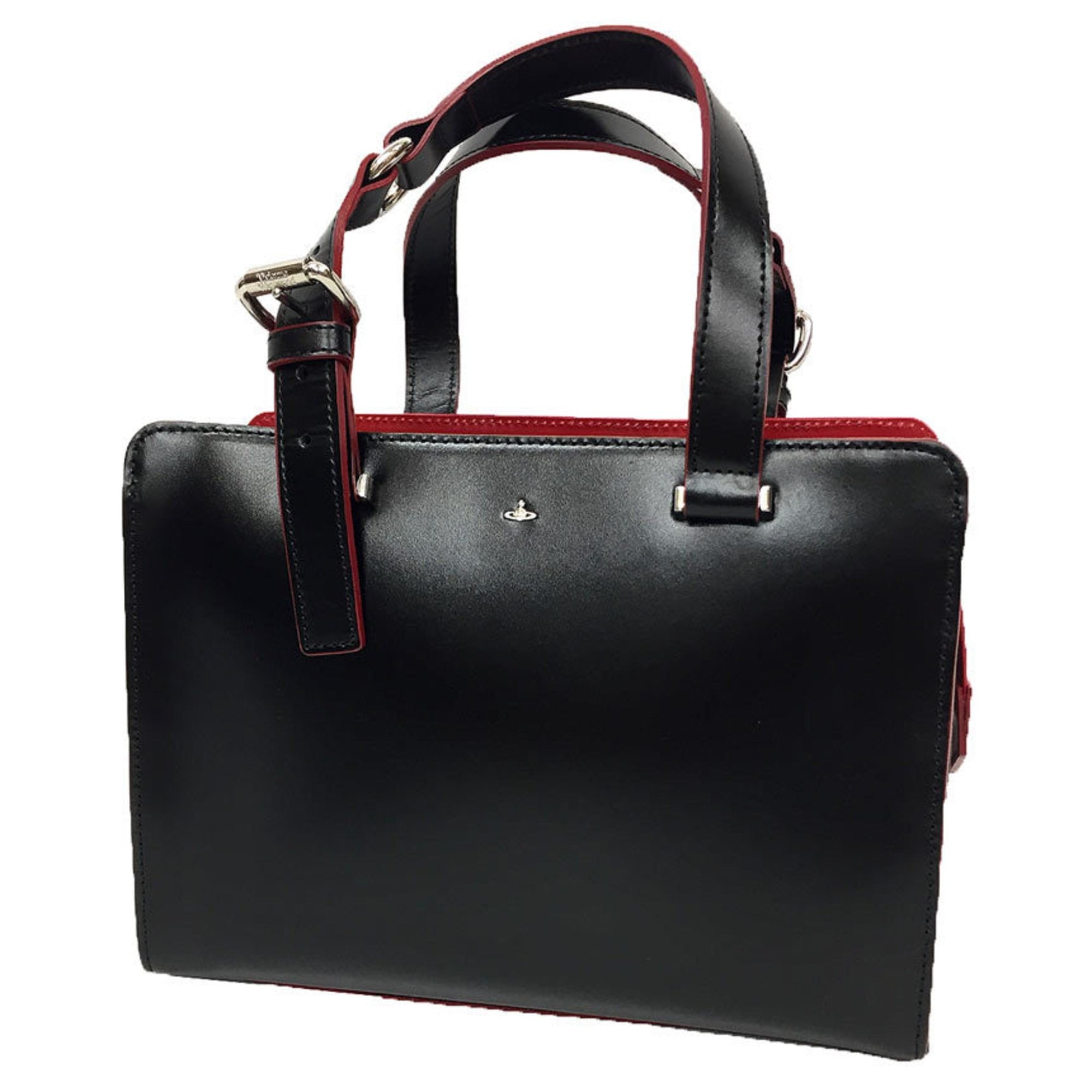 Handbag 2WAY Shoulder Bag 42496121 Leather Orb Black Back Ladies Aq9244