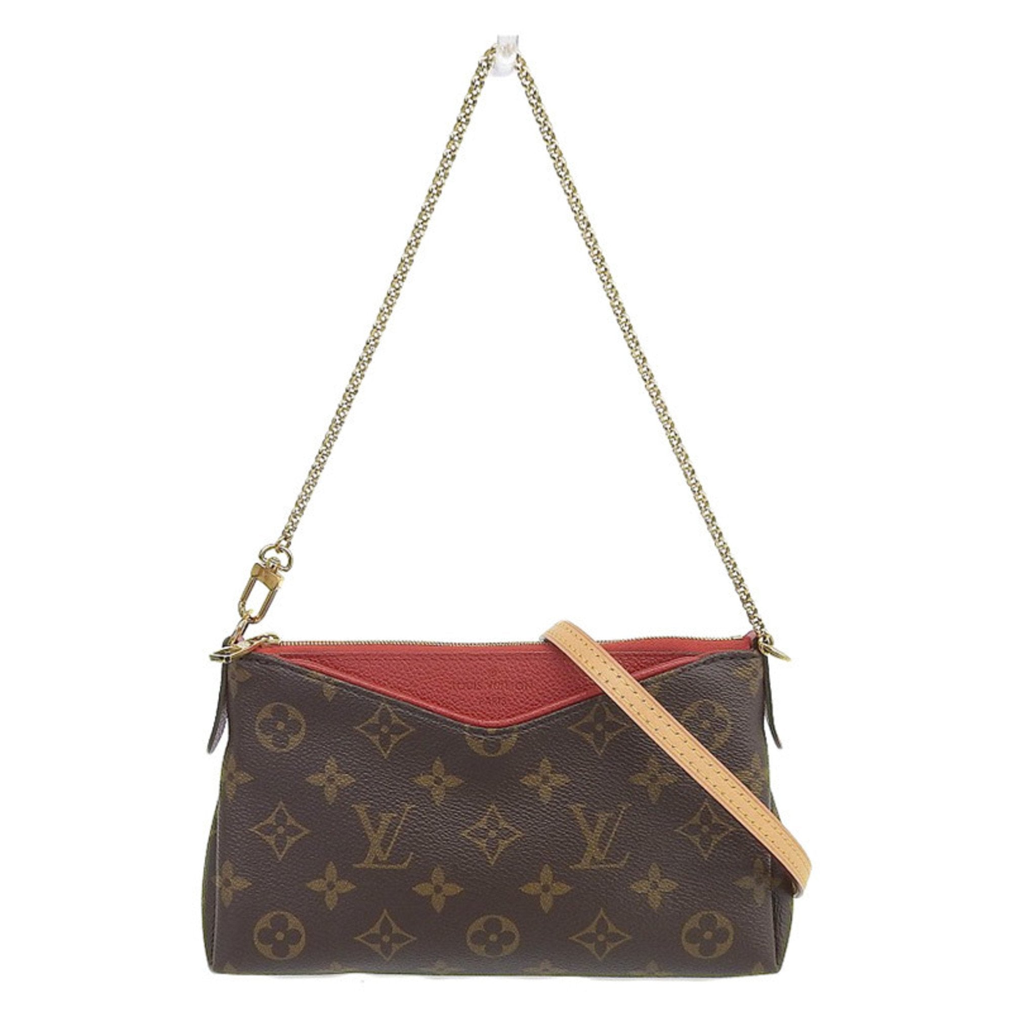 LOUIS VUITTON Pallas Monogram Canvas 2Way Shoulder Bag Cerise-US