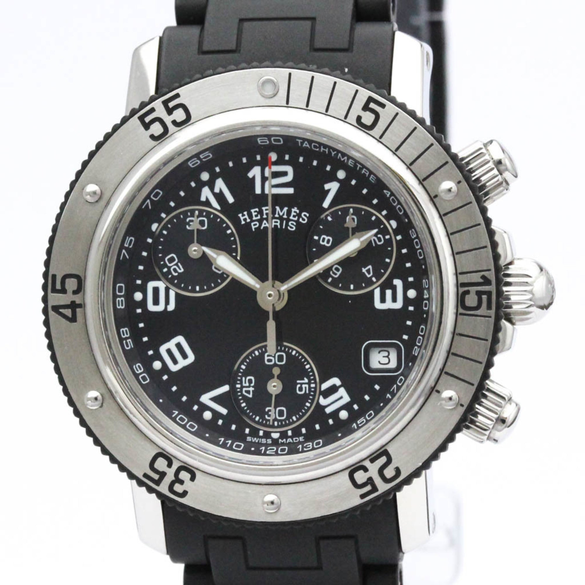 image of HERMESPolished  Clipper Diver Chronograph Quartz Ladies Watch CL2.315 BF560787