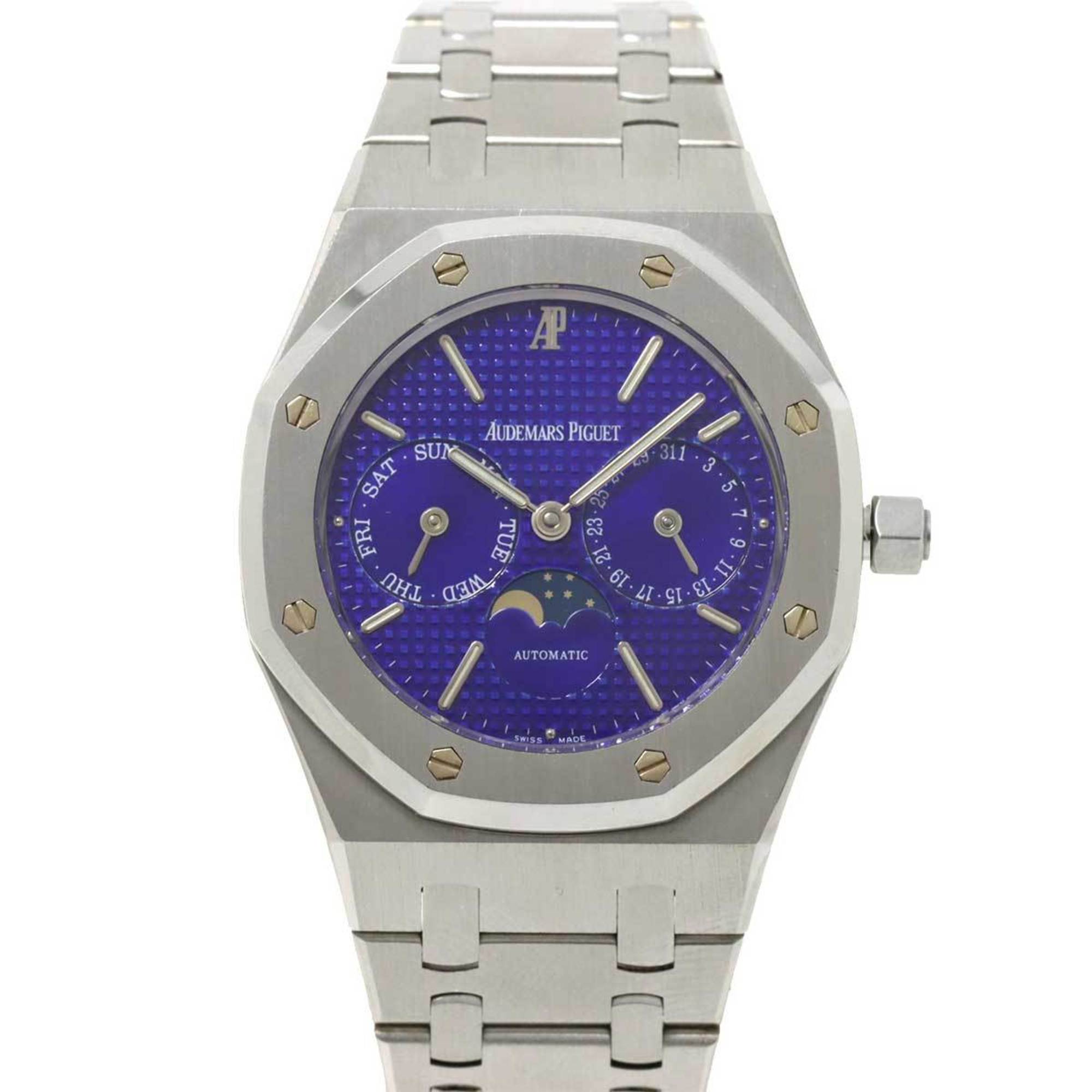 image of AUDEMARS PIGUET Royal Oak Moon Phase Day Date 25594ST Men's Watch Blue Dial Automatic Winding