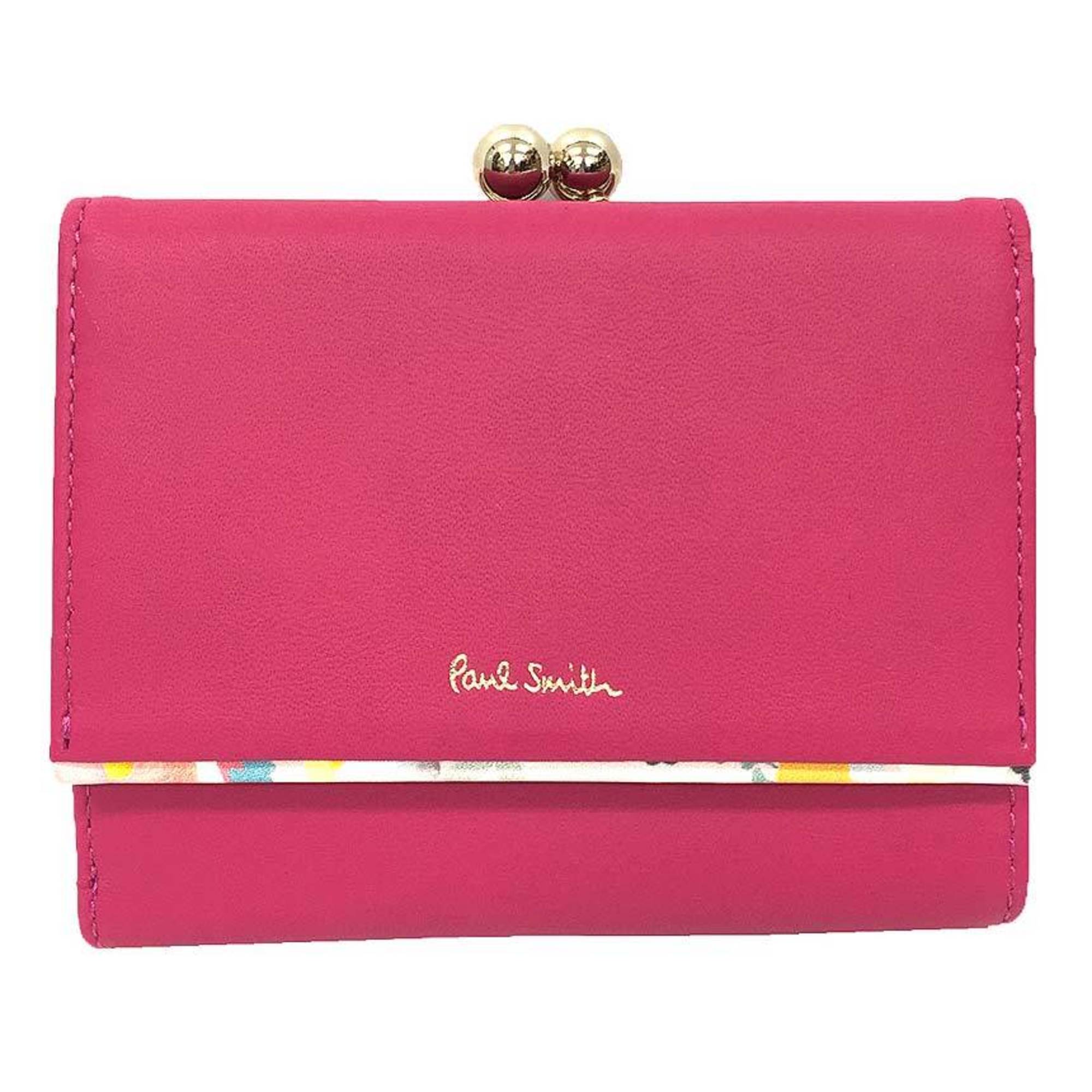 Fold Wallet PWD514 Leather Pink Women's Aq9341