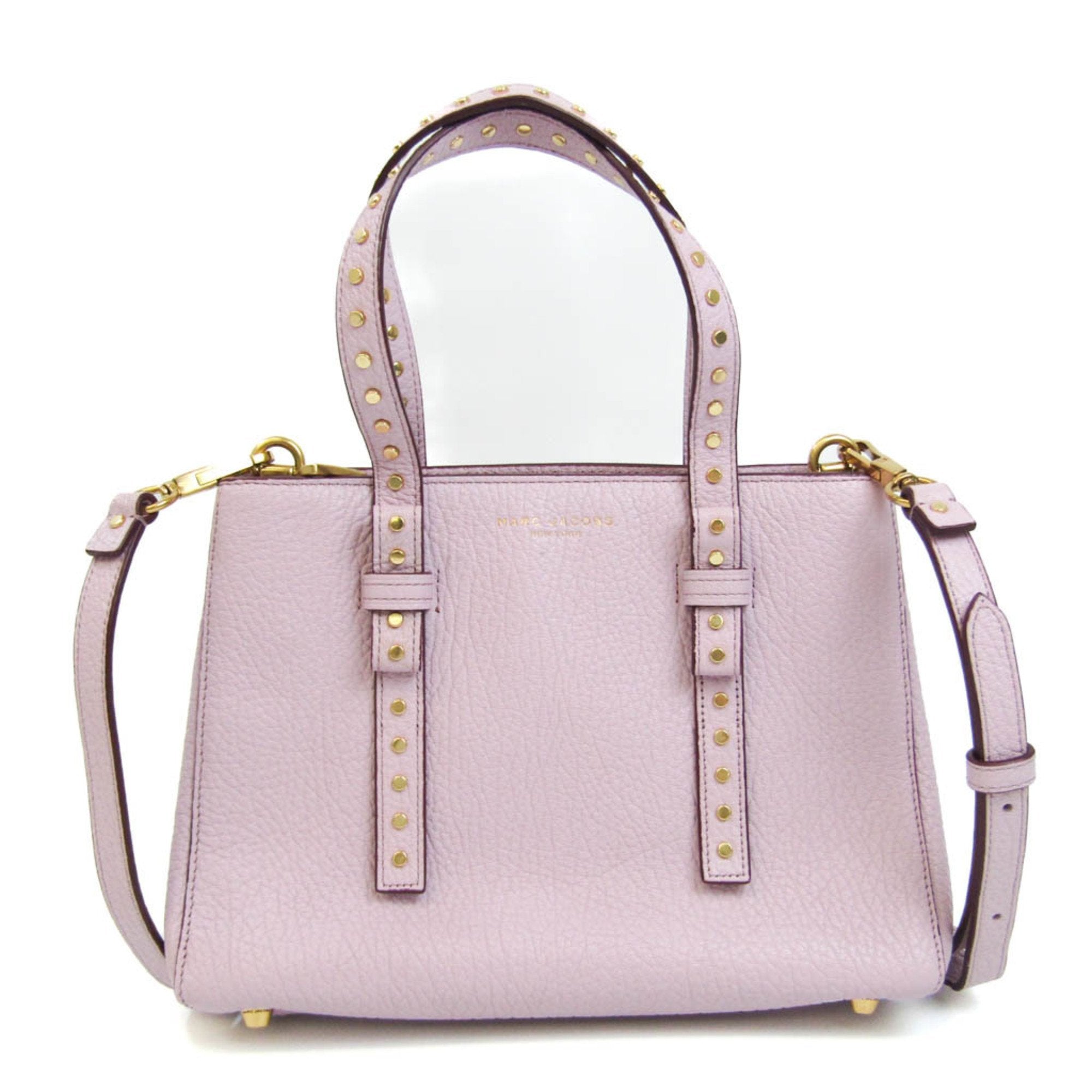 marc jacobs m0011998 women's leather studded handbag,shoulder bag light purple, light purple