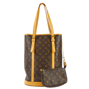 LOUIS VUITTON LITTLE BUCKET HAND BAG BLACK MONOGRAM SATIN M92144