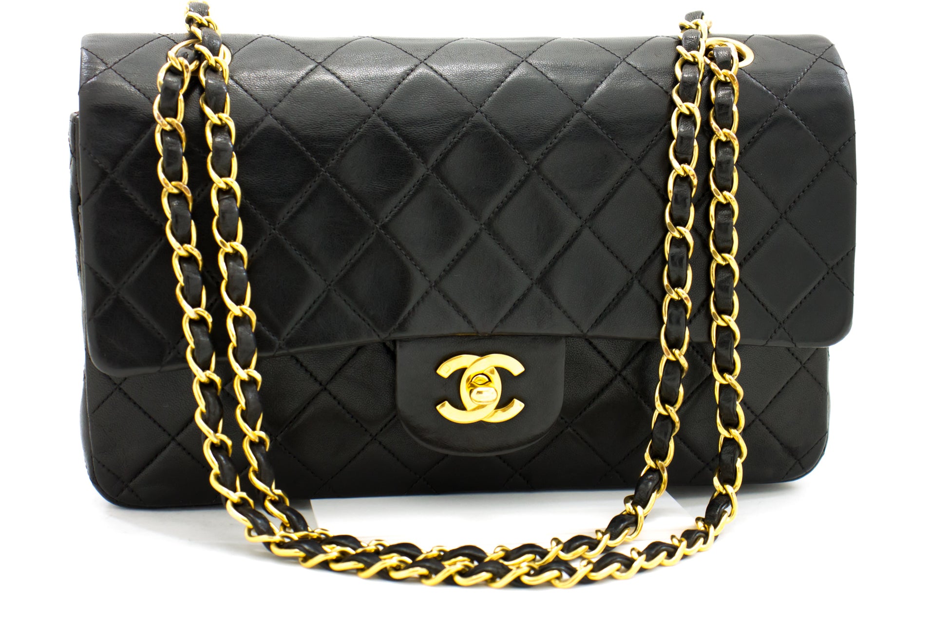 Chanel Vintage Oversized Black Matelasse Quilted Lambskin Leather