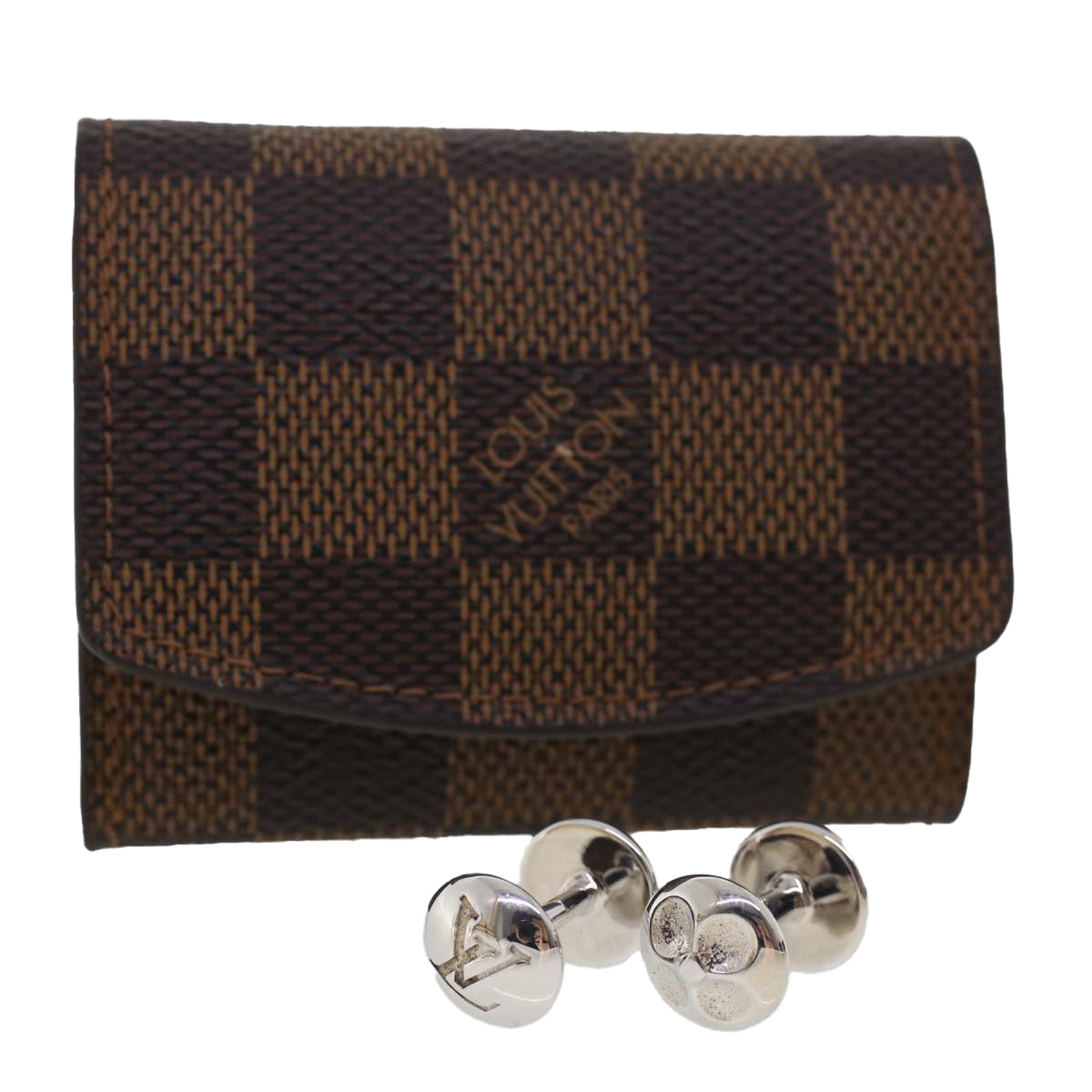 image of LOUIS VUITTON Damier Ebene Cuff Case M64681 LV Auth 45794