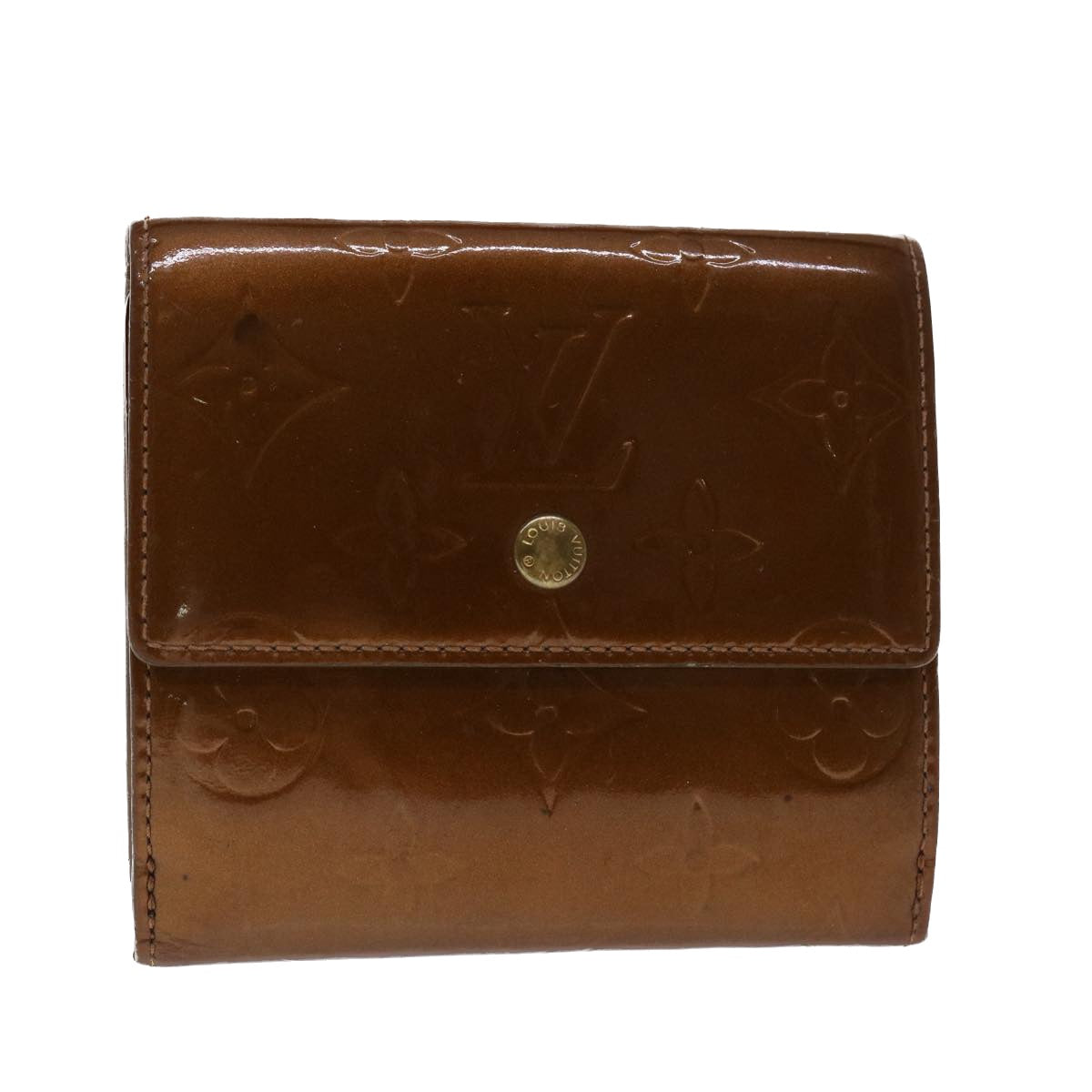 image of LOUIS VUITTON Monogram Vernis Portefeuille Elise Wallet Bronze M91170 Auth 48070